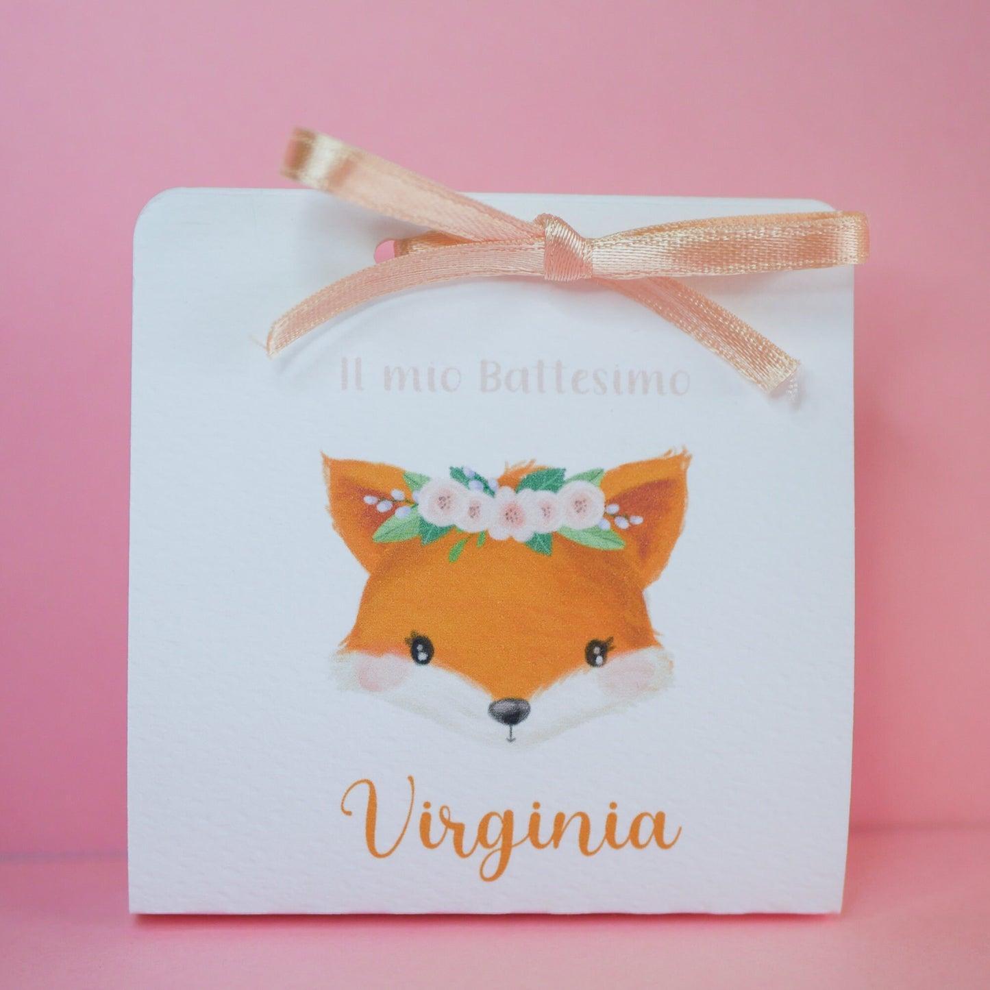 Scatolina battesimo, scatolina porta confetti nascita, bomboniera battesimo bambina animali del bosco