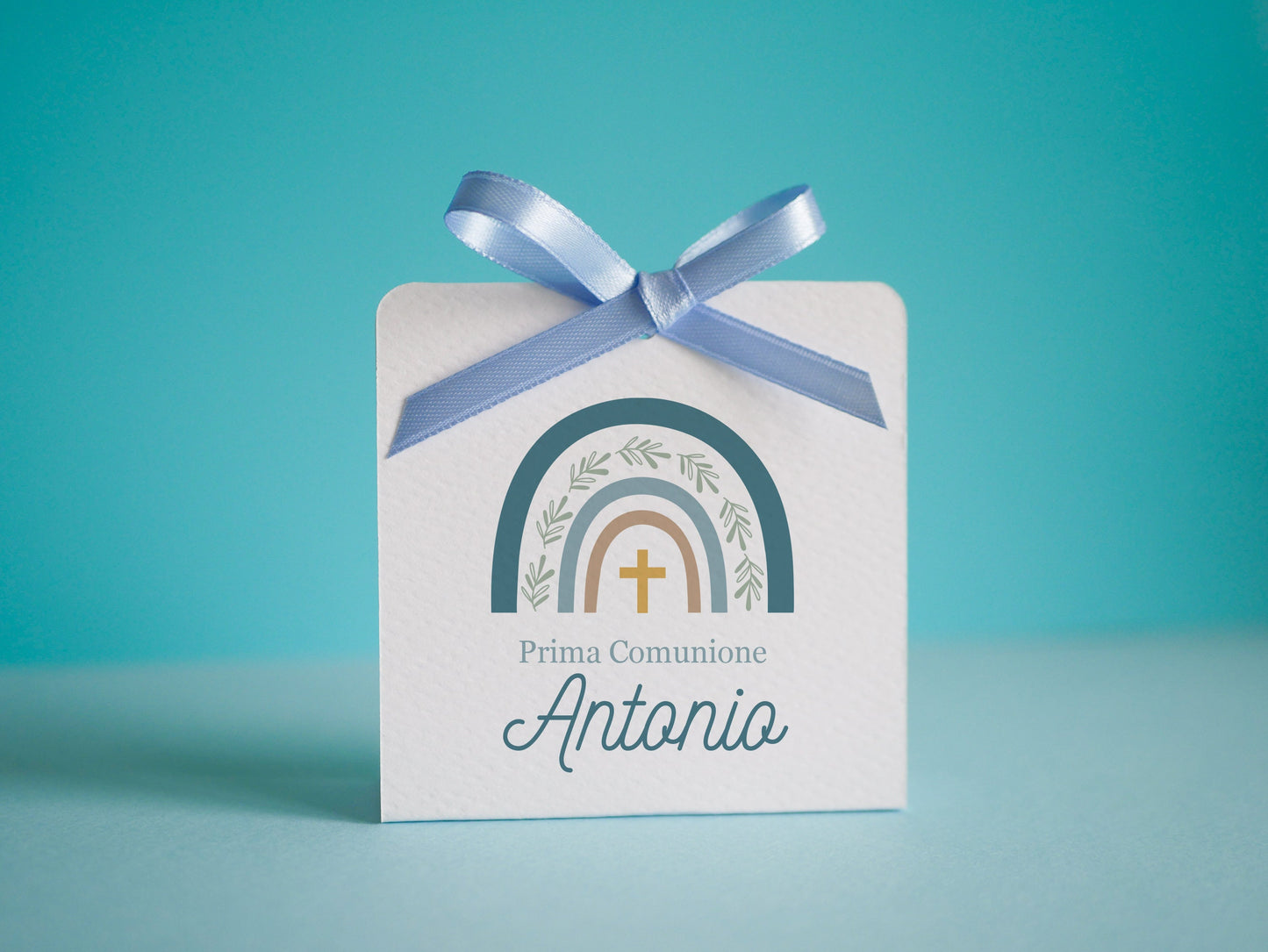 Scatolina Prima Comunione arcobaleno, Comunione bambina, scatolina porta confetti Cresima, bomboniera Battesimo bambino con arcobaleno