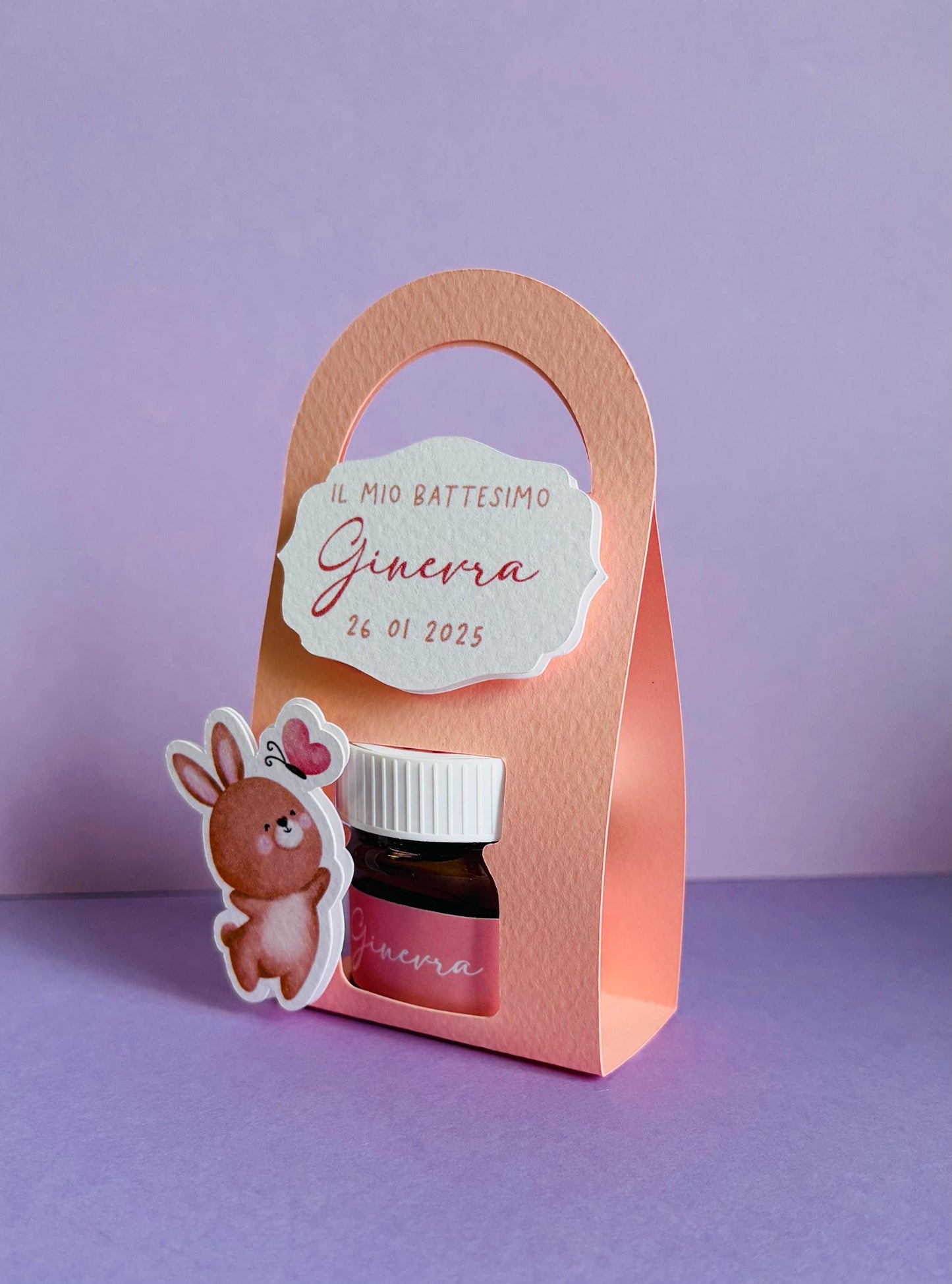 Nutelline personalizzate con bag per Battesimo bambina e compleanno bambino