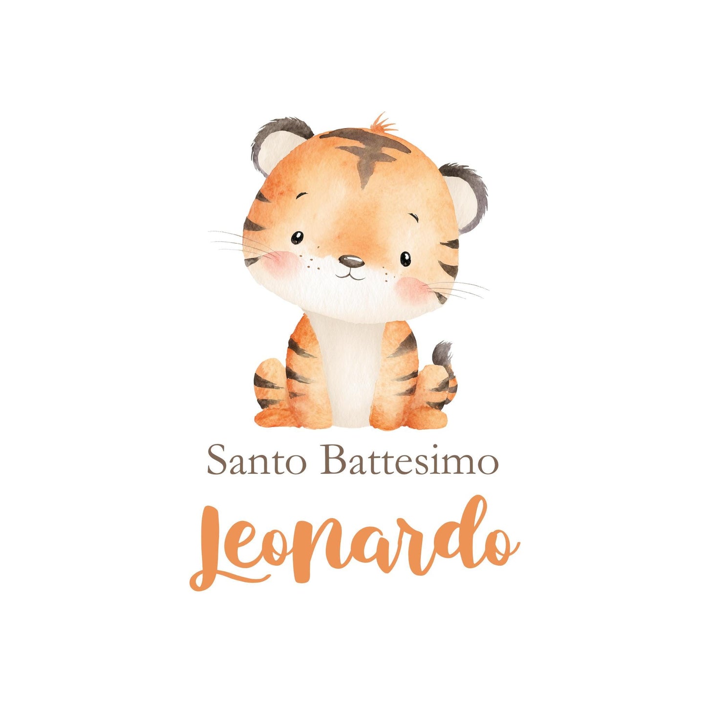 Tag tigrotto Battesimo, tigre bambino, tag battesimo, cartellino nascita bambino
