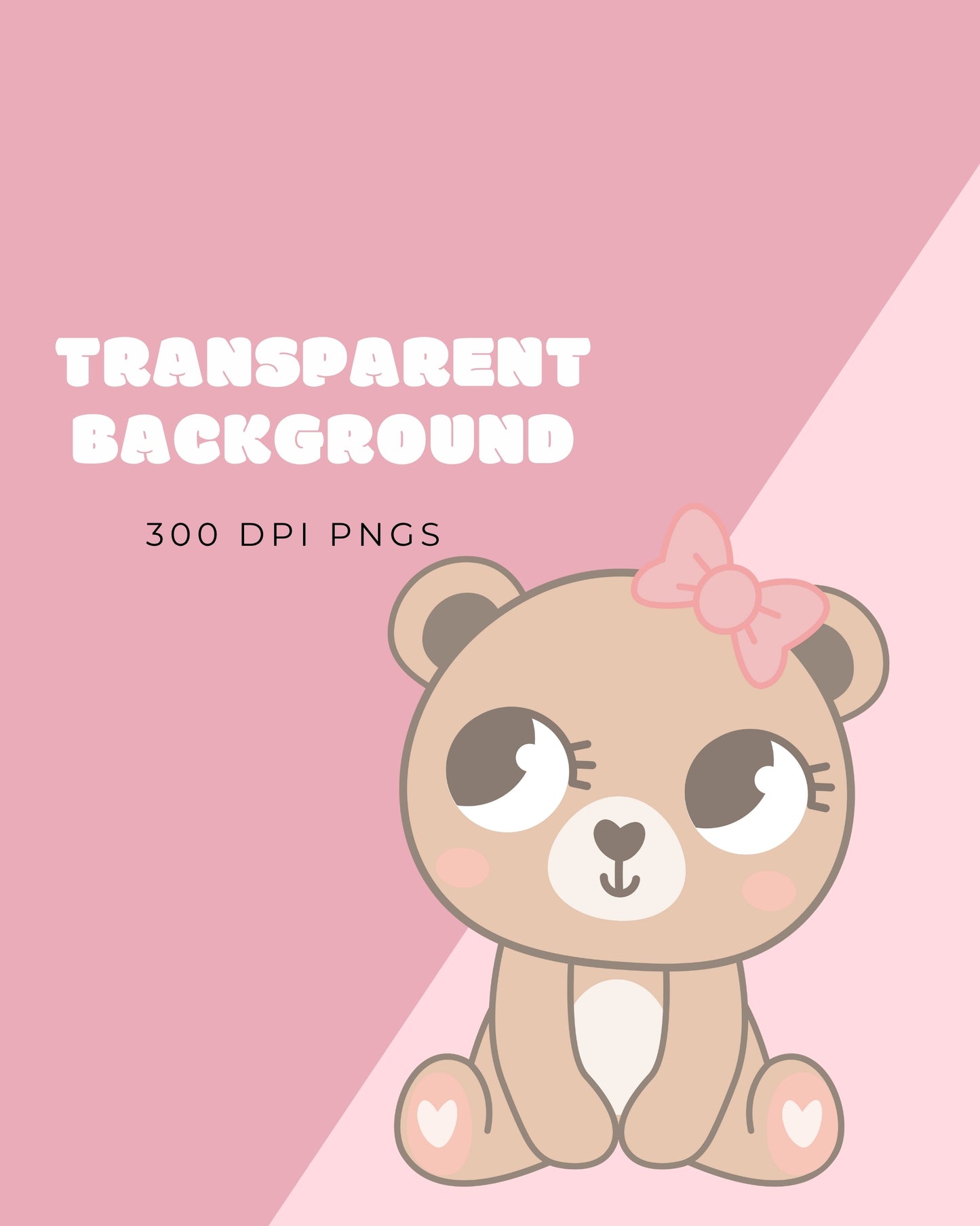 File digitale con orsetta in formato PNG con sfondo trasparente