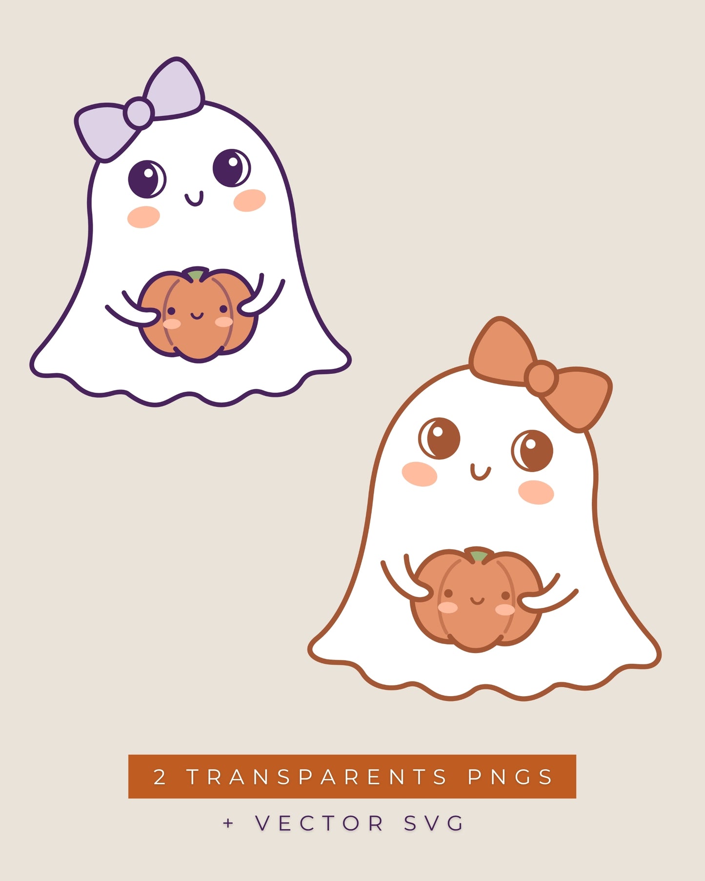 2 File digitali con fantasmi in formato PNG con sfondo trasparente + 1 file in formato SVG
