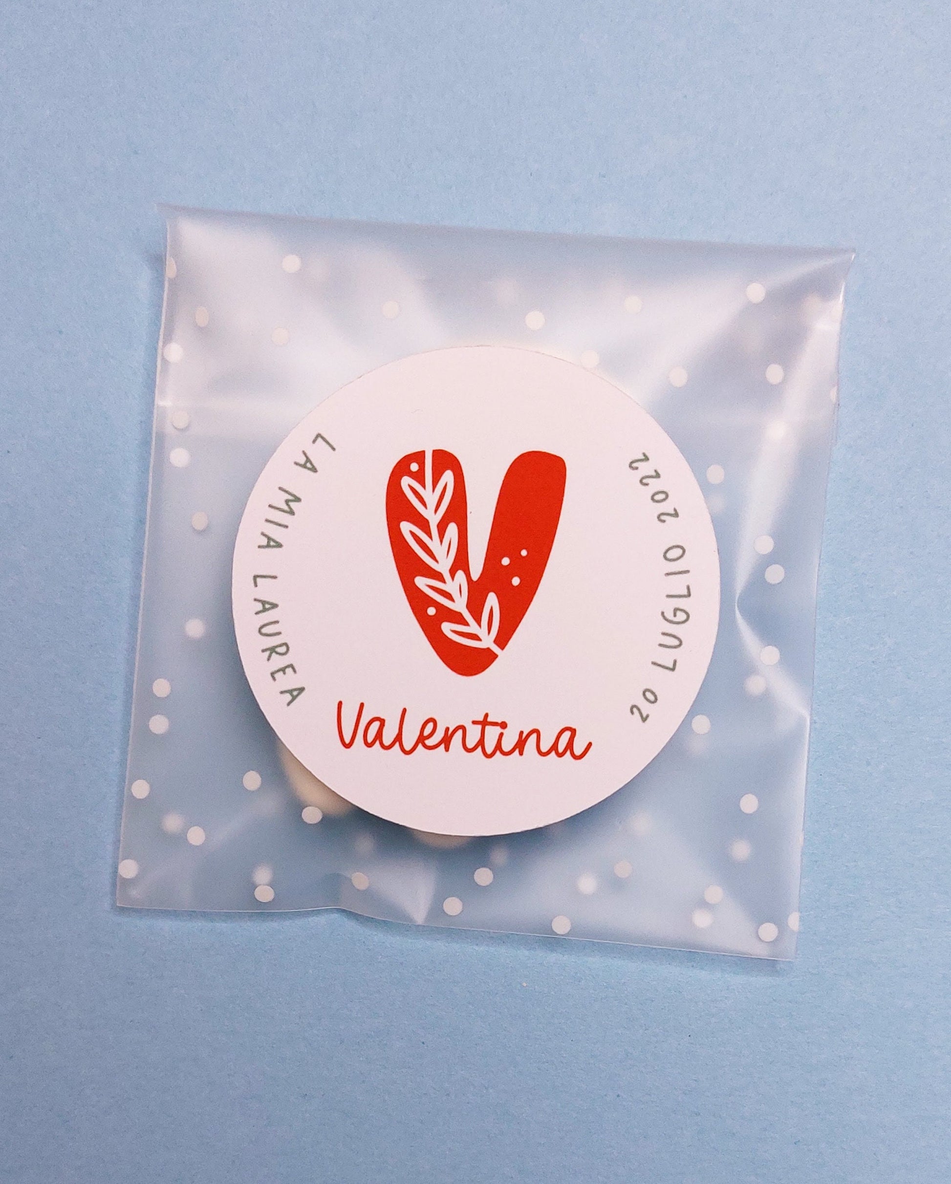 Bustine confetti per laurea con adesivo personalizzato, bomboniera diploma con iniziale monogramma, bomboniera fai da te
