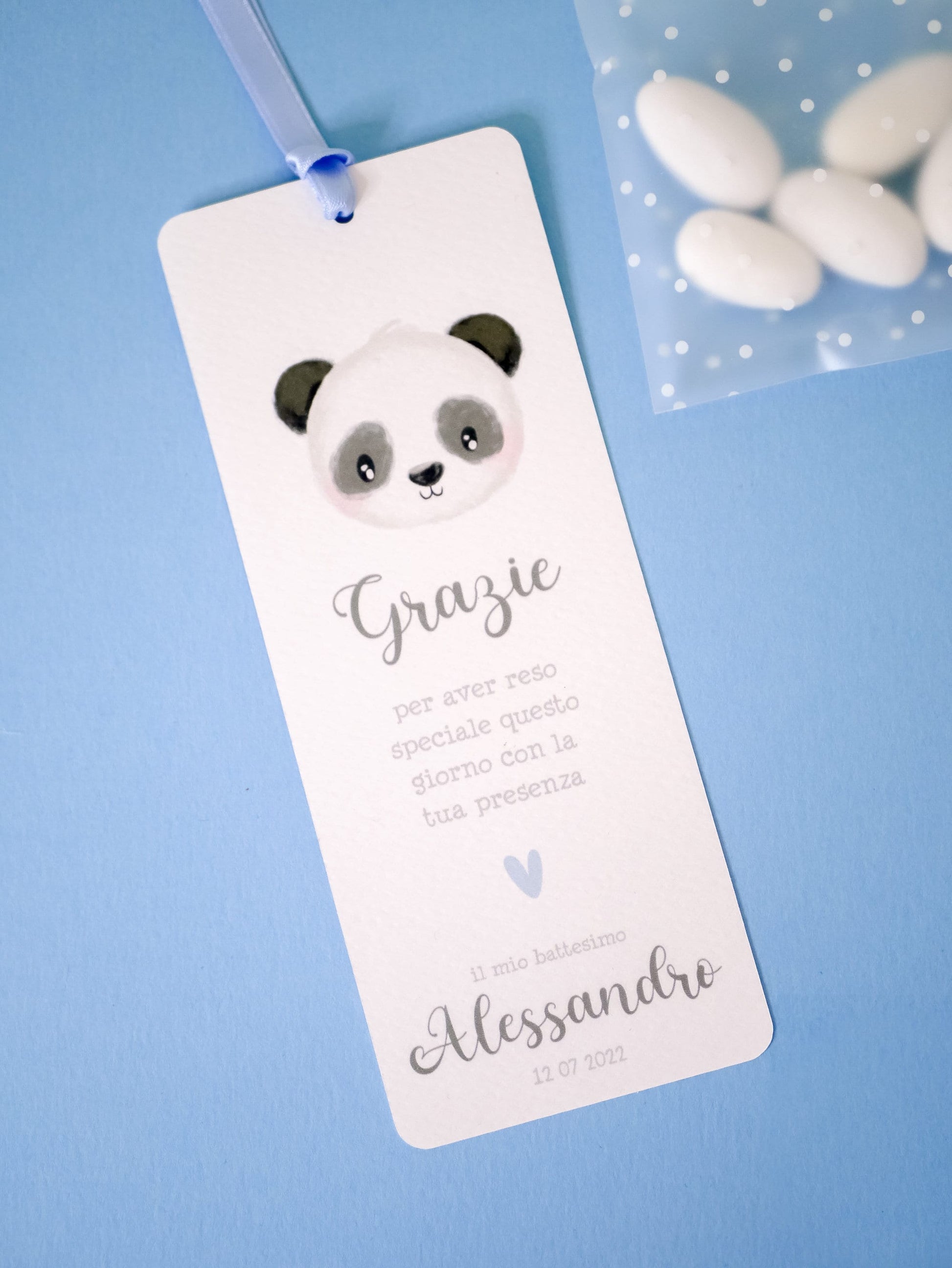 Segnalibro Battesimo bambino con animali, segnaposto panda, segnaposto tavola Comunione leone, segnalibro Cresima procione