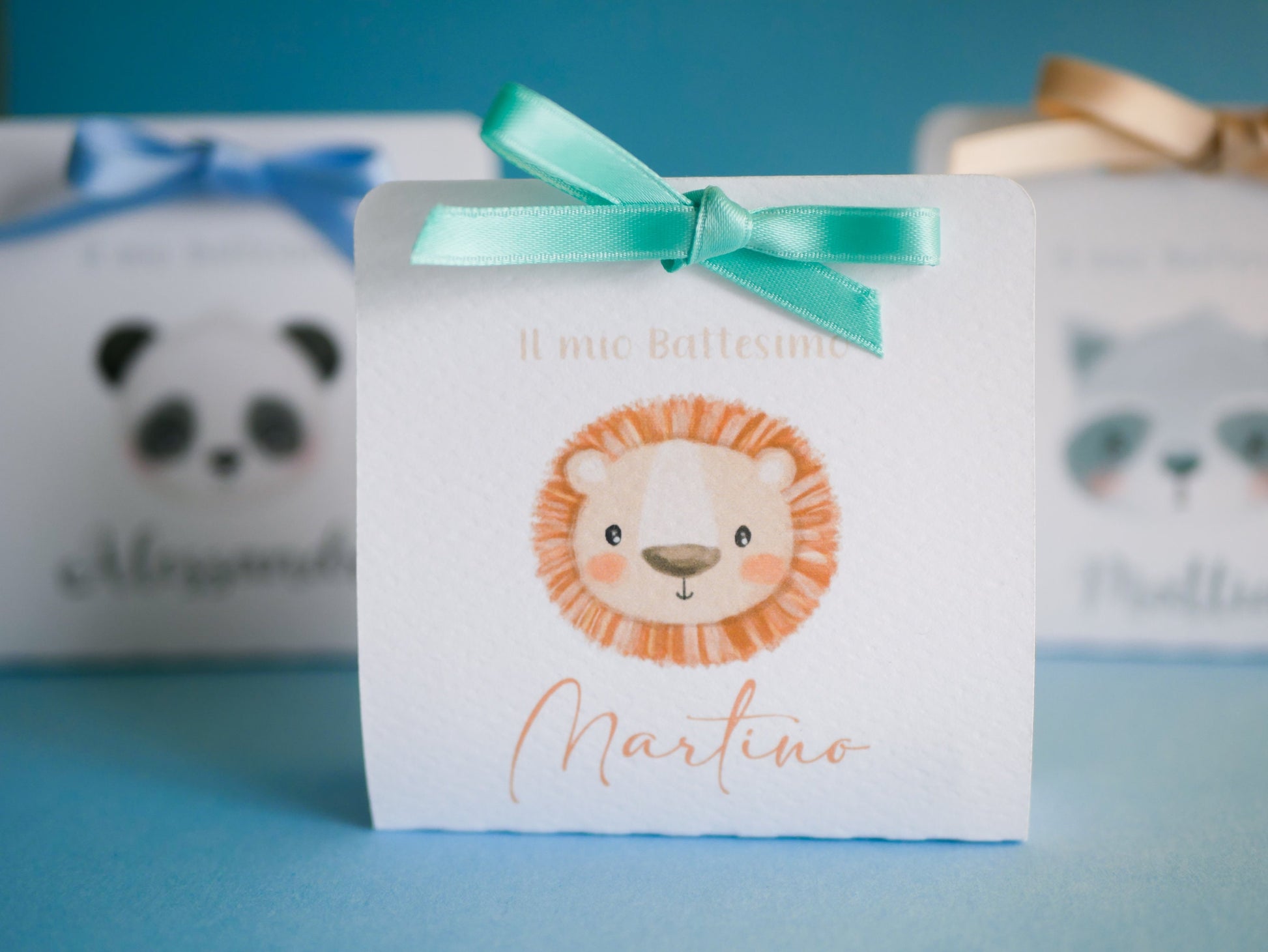 Scatolina battesimo, scatolina porta confetti nascita, bomboniera battesimo bambino con animali del bosco