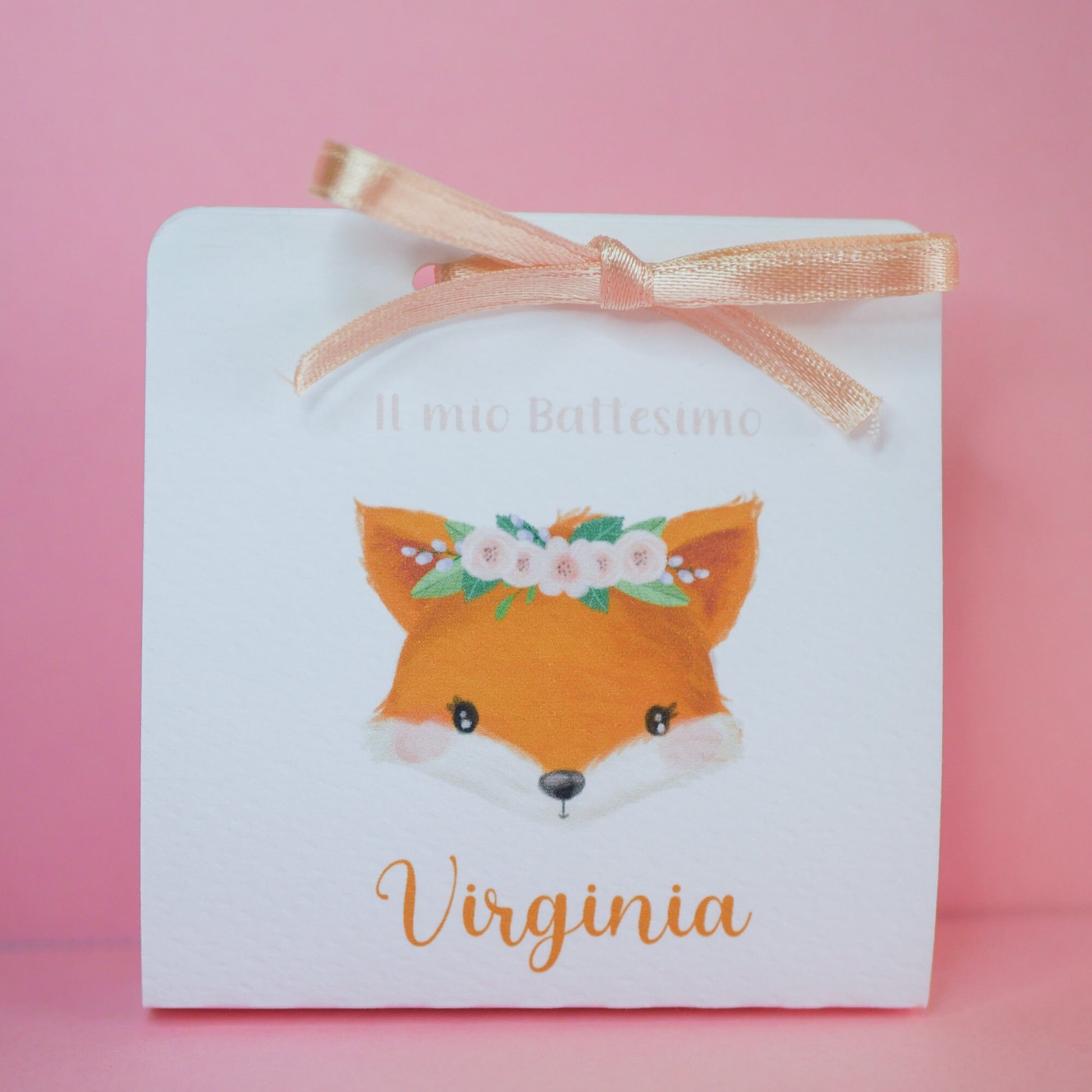 Scatolina battesimo, scatolina porta confetti nascita, bomboniera battesimo bambina animali del bosco