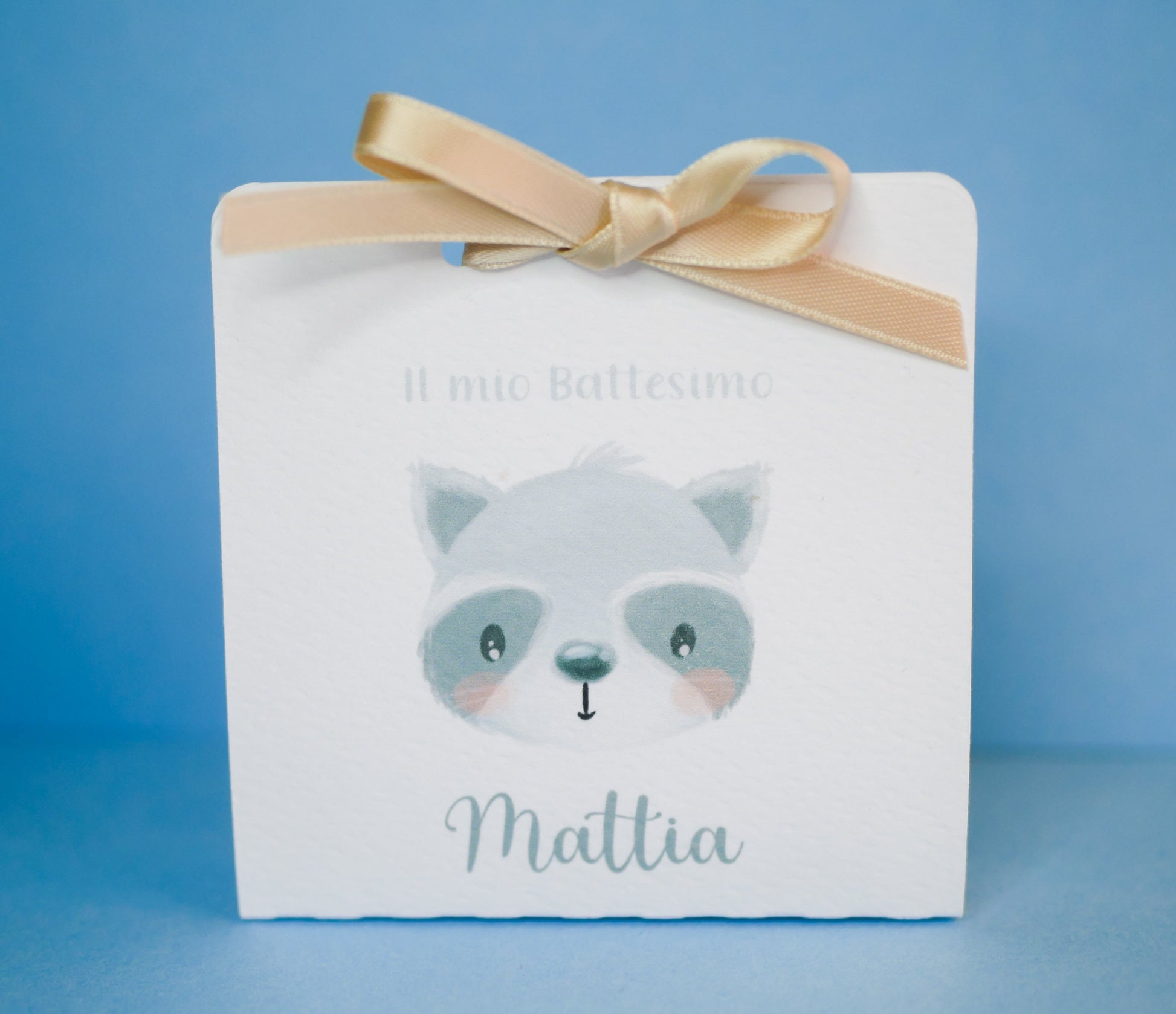 Scatolina battesimo, scatolina porta confetti nascita, bomboniera battesimo bambino con animali del bosco