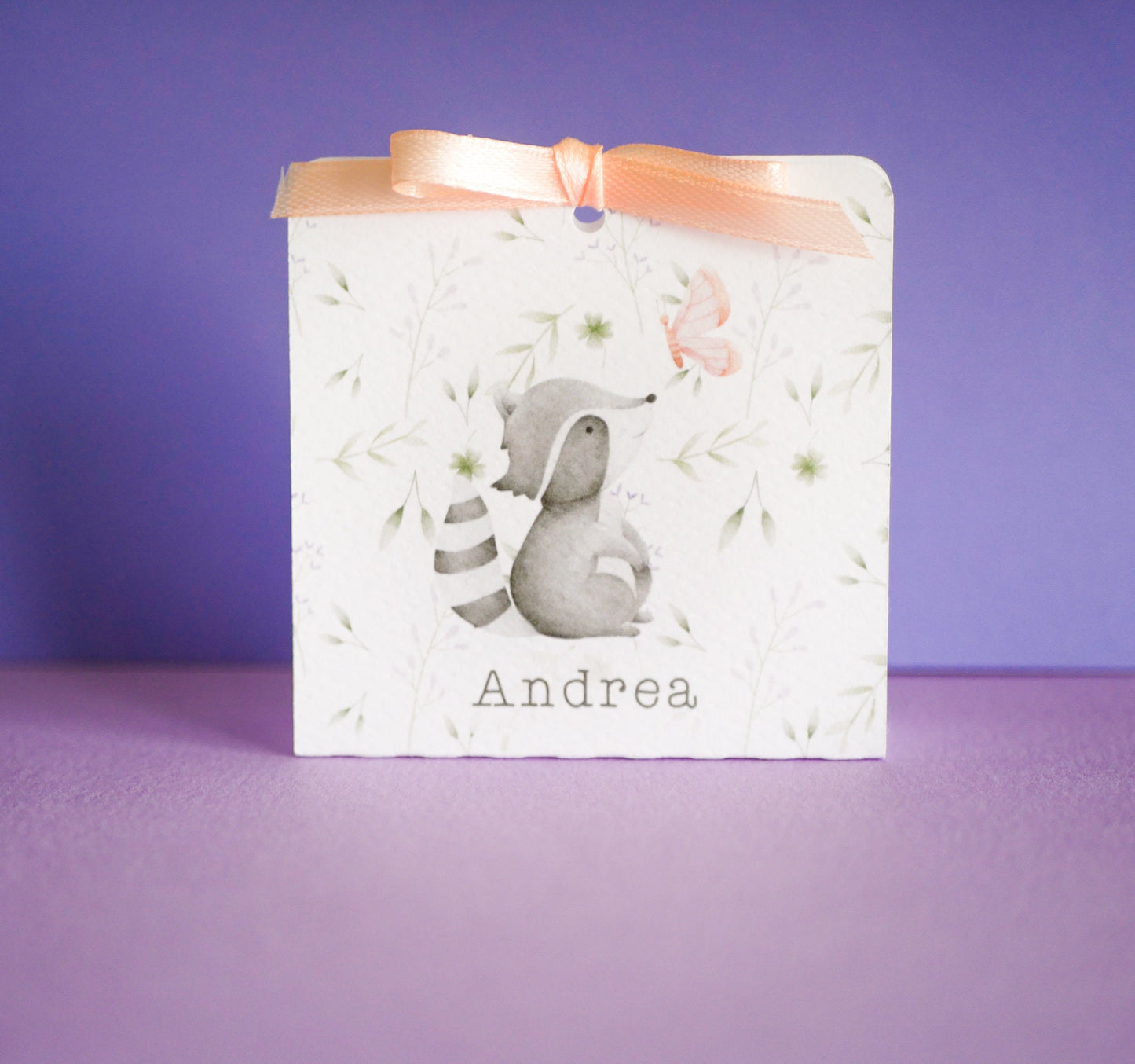 Scatolina battesimo bambina, scatolina porta confetti nascita, bomboniera battesimo bambino con animali del bosco e pattern greenery