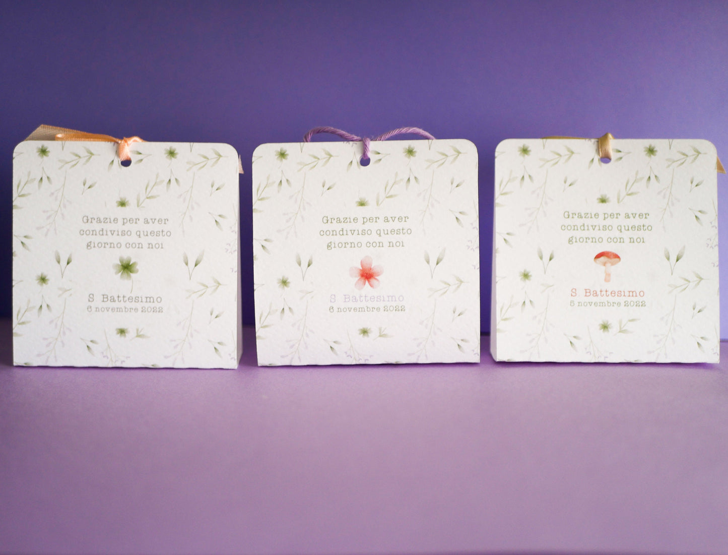 Scatolina battesimo bambina, scatolina porta confetti nascita, bomboniera battesimo bambino con animali del bosco e pattern greenery