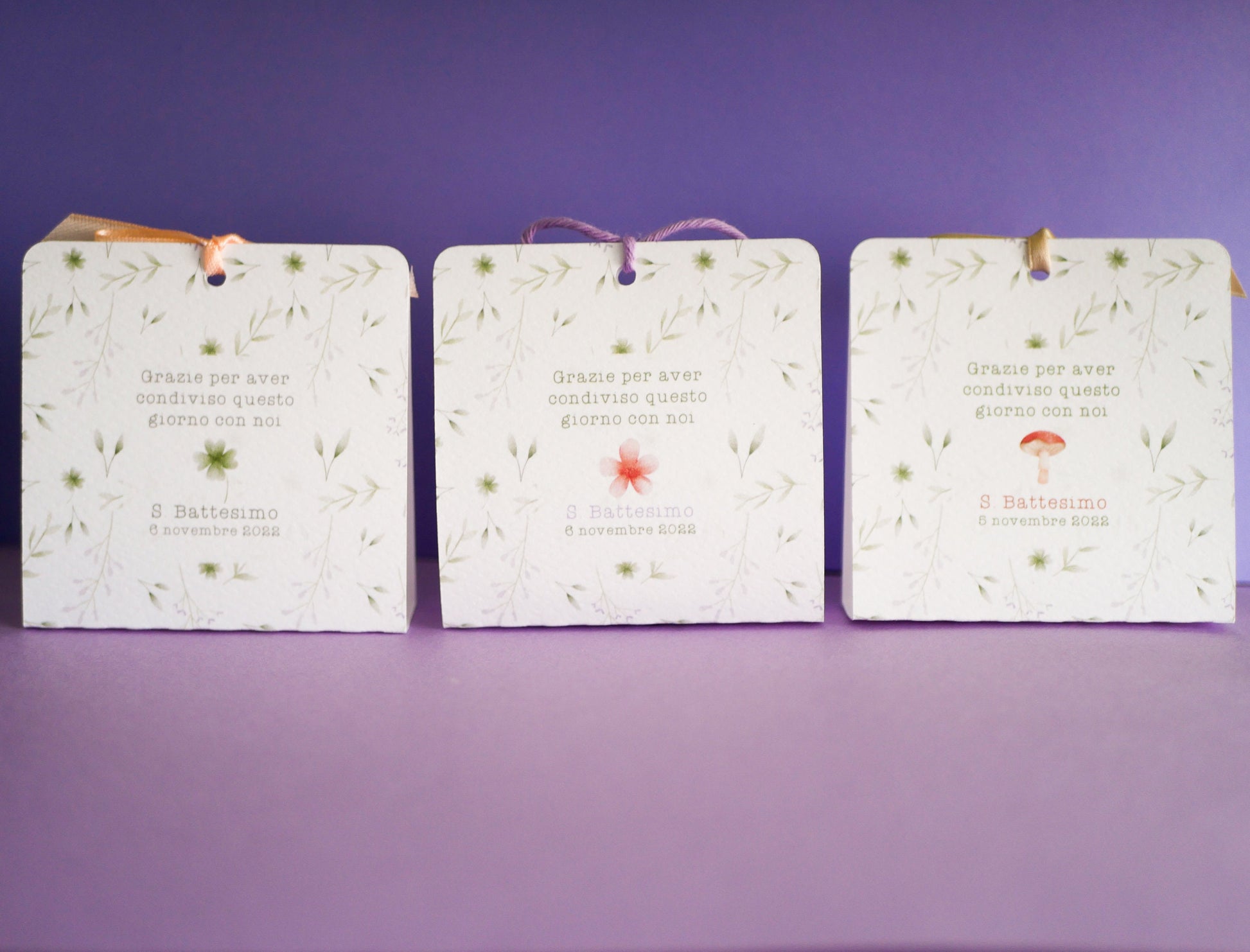 Scatolina battesimo bambina, scatolina porta confetti nascita, bomboniera battesimo bambino con animali del bosco e pattern greenery