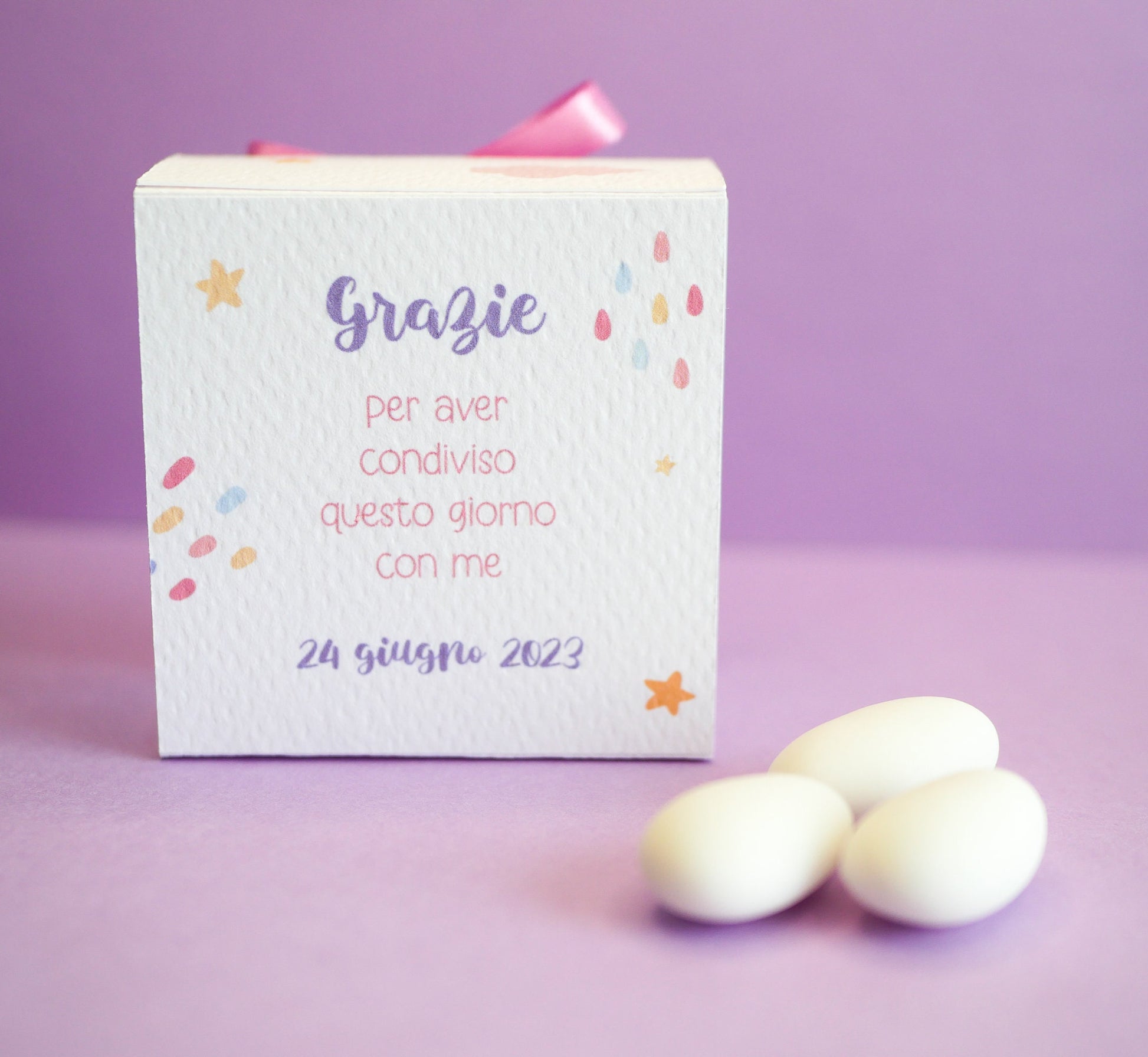 Scatolina Prima Comunione personalizzata in pvc, bomboniera nascita, regalo ospiti battesimo, festa di compleanno