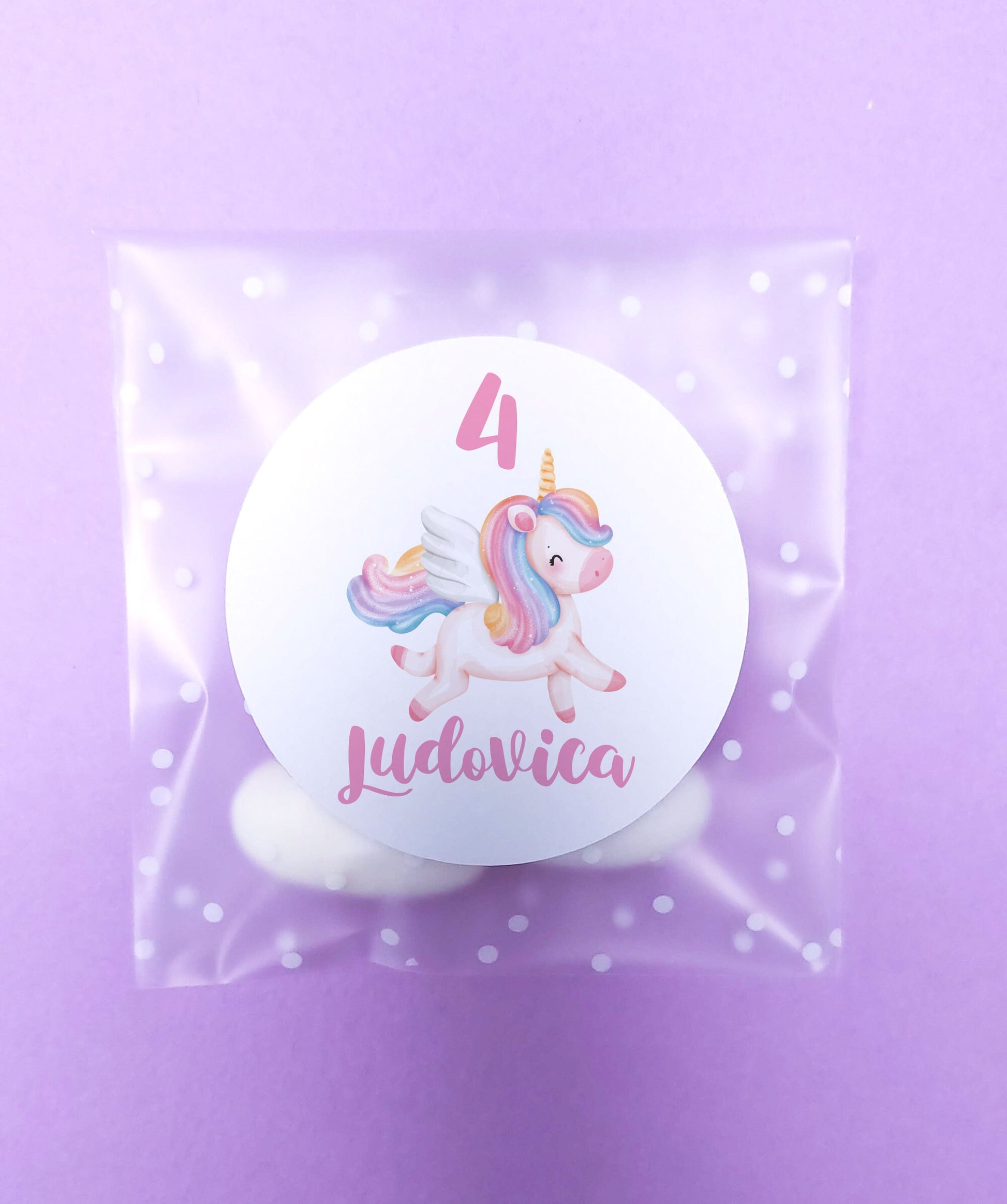 Bustine confetti compleanno con adesivo personalizzato, bomboniera nascita bambina con unicorno, bomboniera DIY fai da te, regalo ospiti
