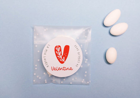 Bustine confetti per laurea con adesivo personalizzato, bomboniera diploma con iniziale monogramma, bomboniera fai da te