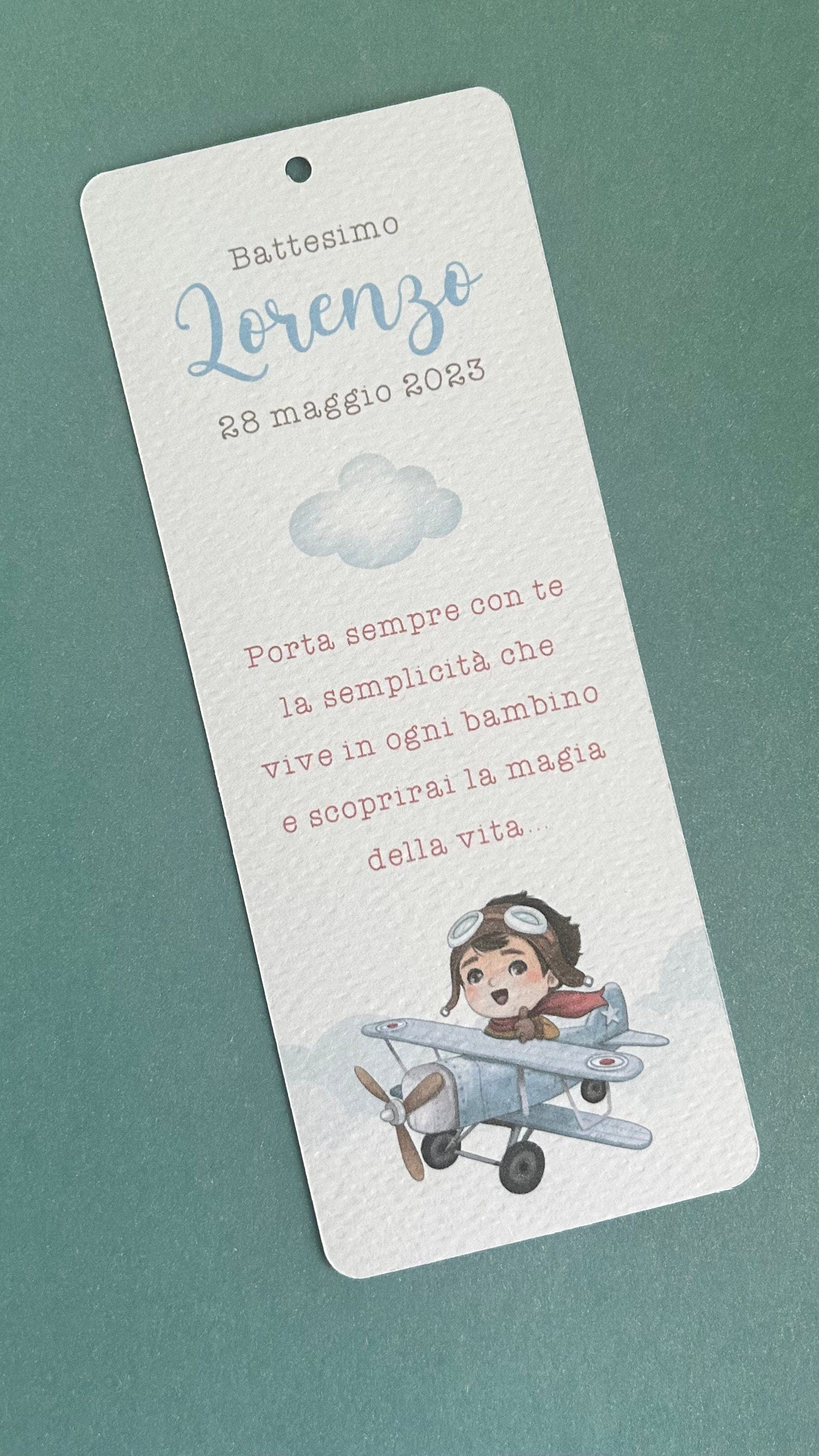 Segnalibro Battesimo piccolo principe, segnaposto Prima Comunione, segnaposto tavola , segnalibro nascita pilota