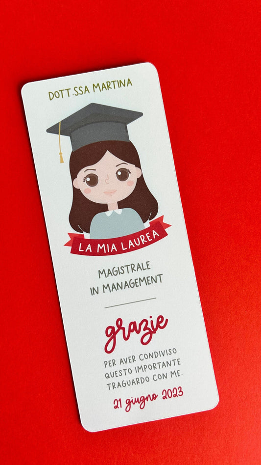 Segnalibro Laurea con ritratto personalizzato, segnaposto tavola laurea, bomboniera laurea, segnalibro diploma