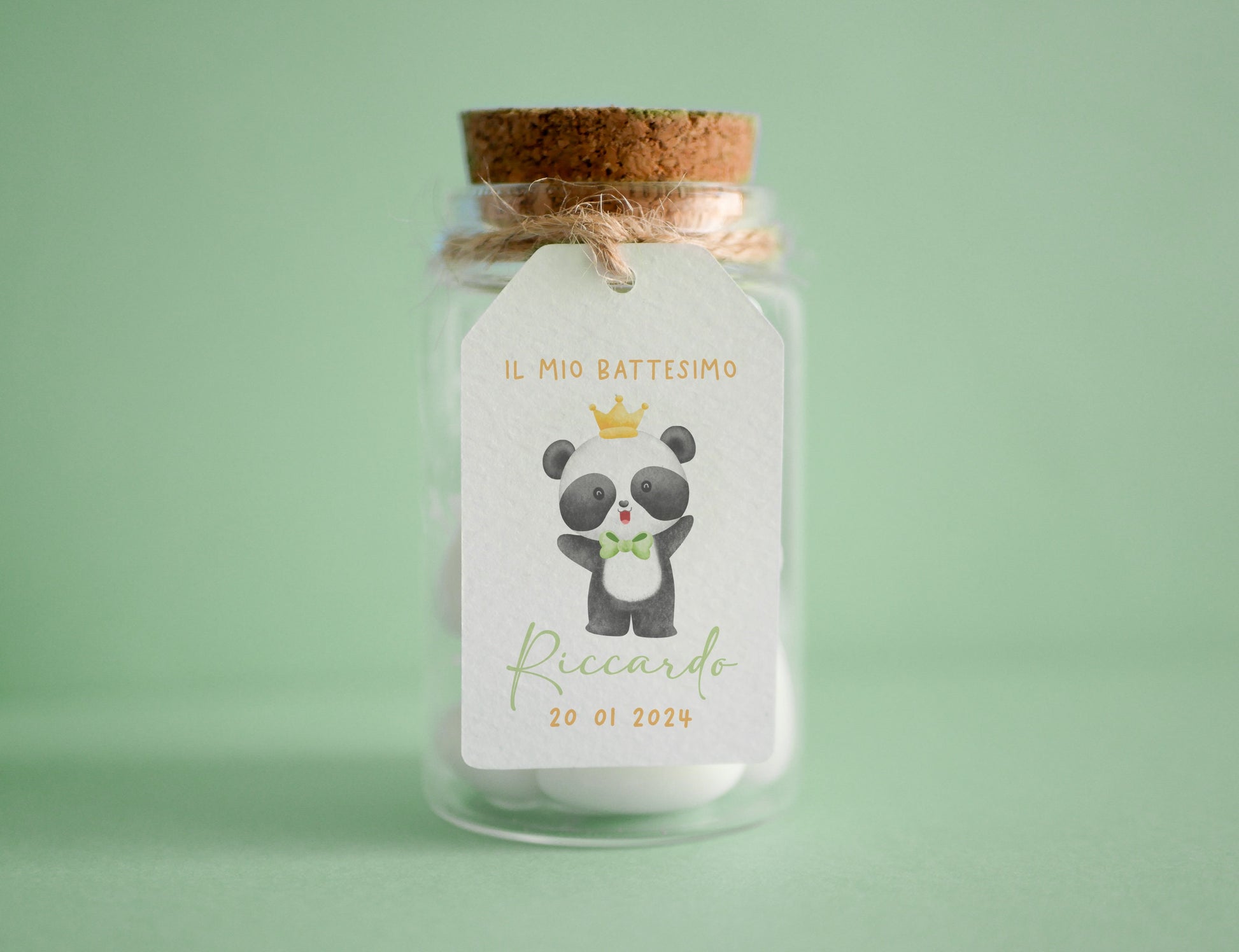 Mini Tag rettangolari Battesimo bambino con animali del bosco, segnaposto elefantino, segnaposto Comunione panda, tag Cresima coniglietto