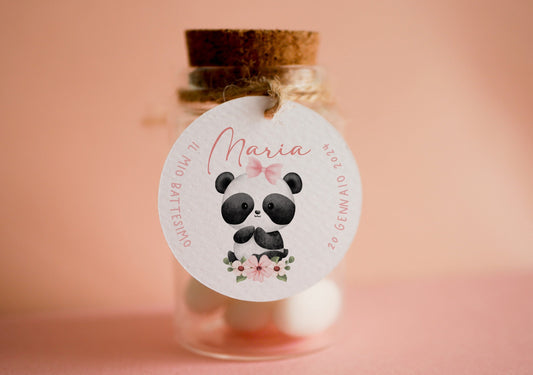 Tag tondi Battesimo bambina con animali, segnaposto volpe, segnaposto tavola Comunione elefantino, tag Cresima coniglietto
