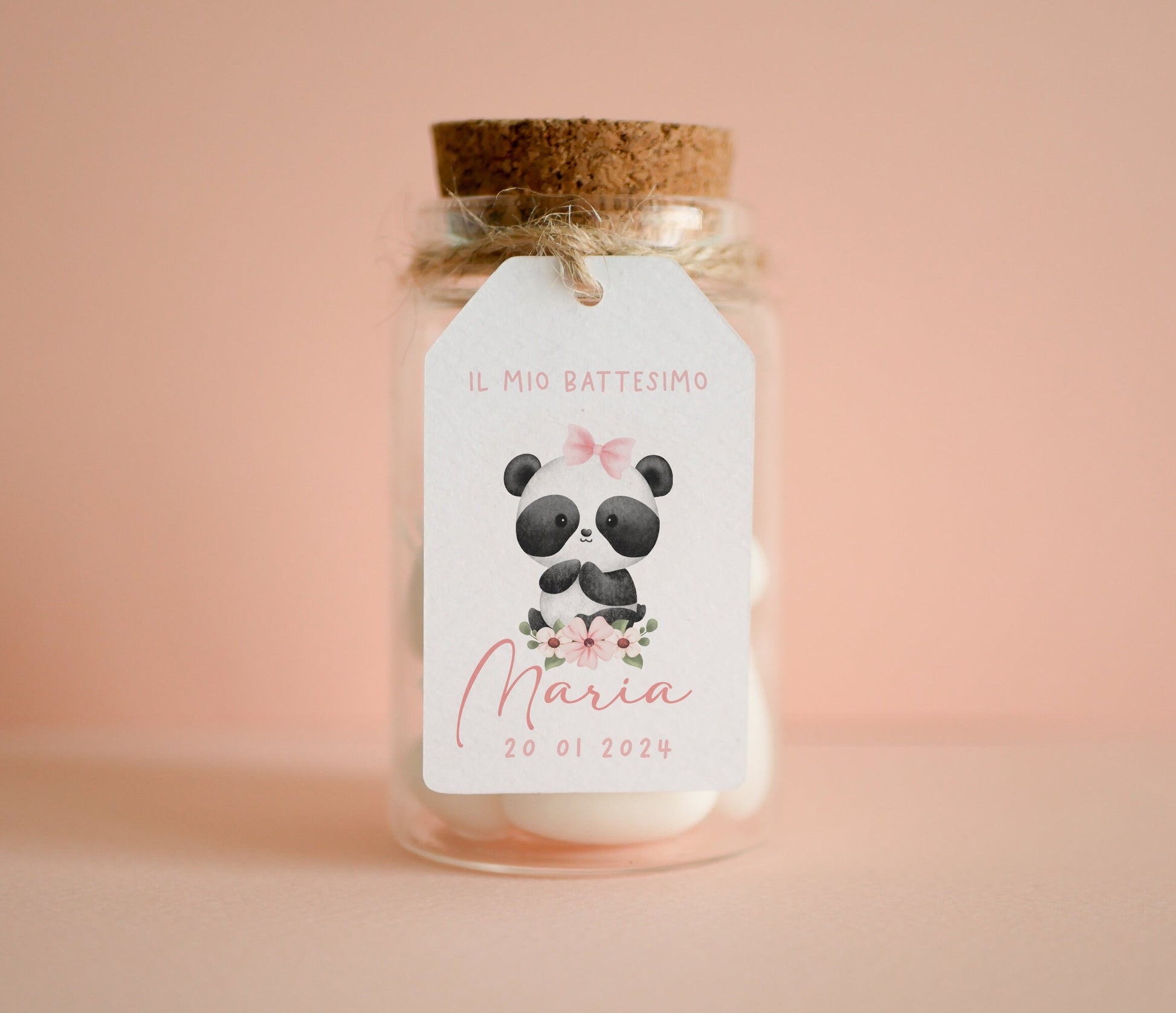 Mini Tag rettangolari Battesimo bambino con animali del bosco, segnaposto elefantino, segnaposto Comunione panda, tag Cresima coniglietto
