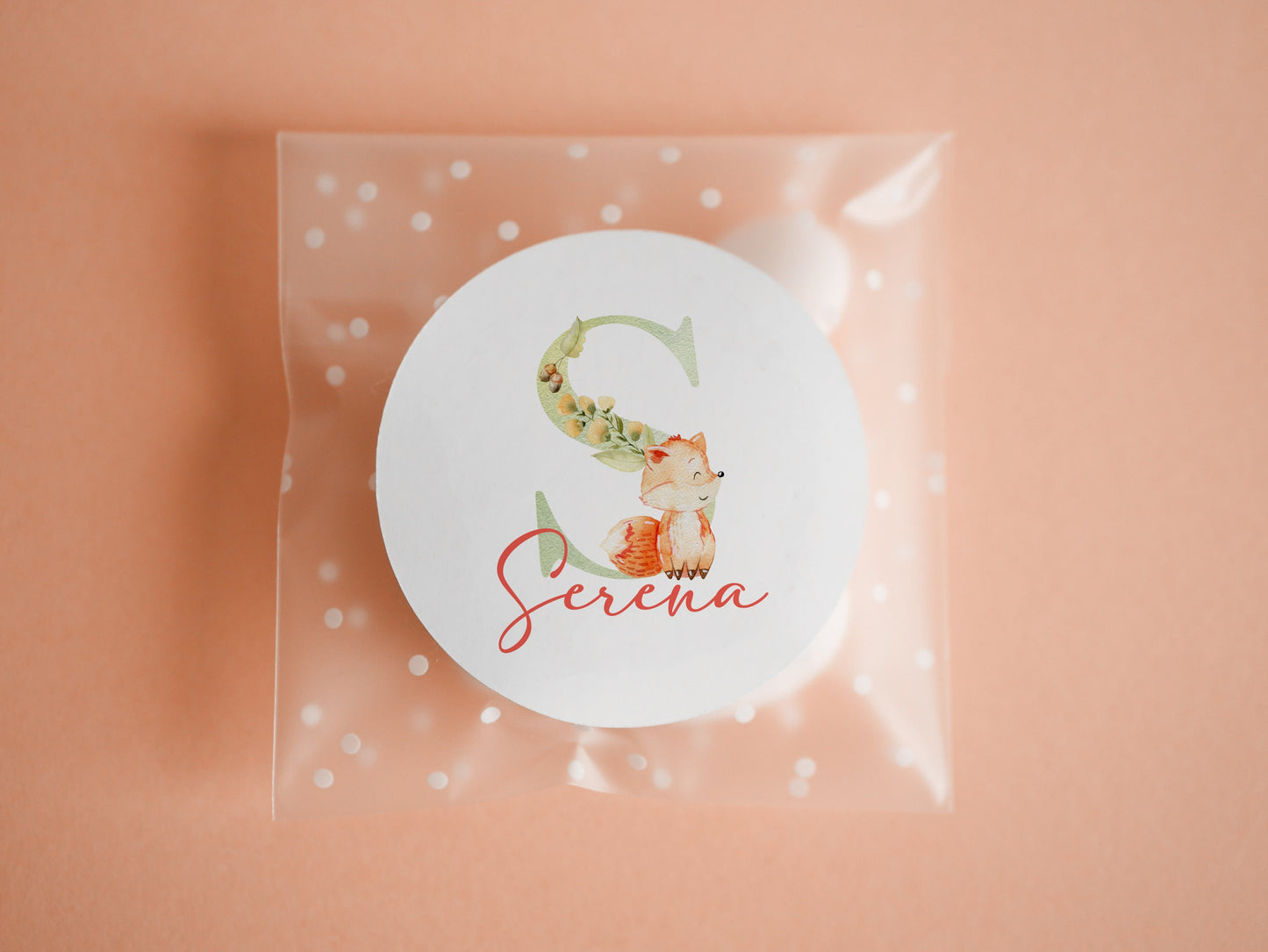 Bustine confetti battesimo con adesivo personalizzato, bomboniera nascita con iniziale e volpe, bomboniera DIY fai da te, regalo ospiti