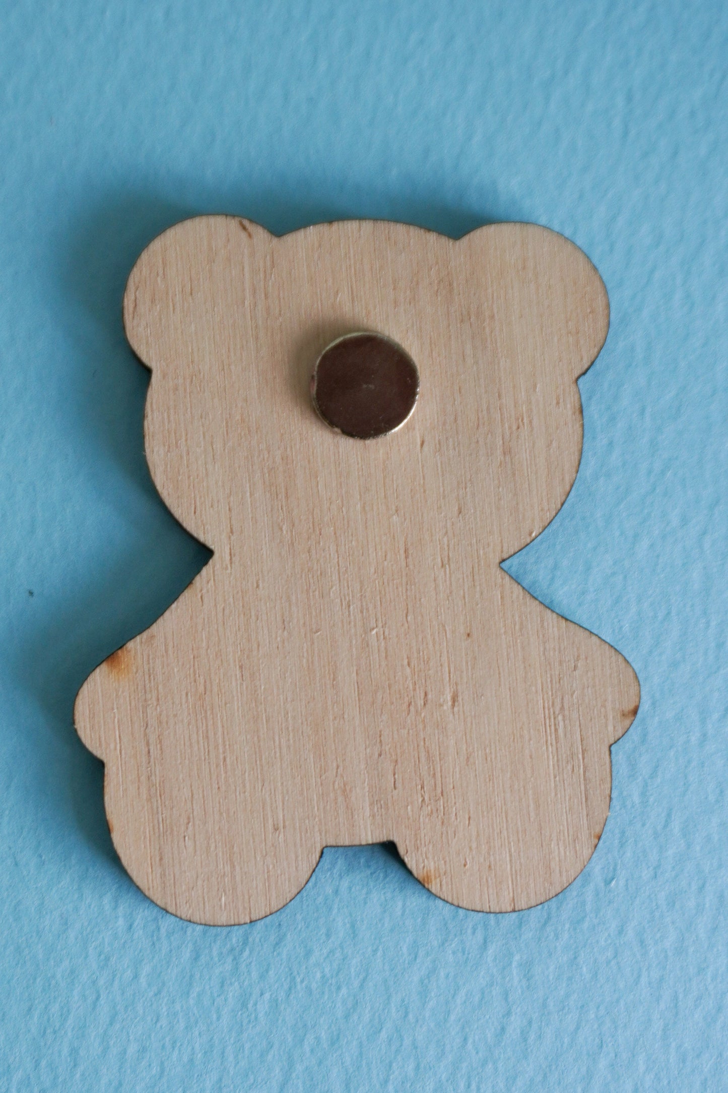 Segnaposto in legno con orsetto, Calamita orsacchiotto in legno con segnalibro per Battesimo bambino e bambina