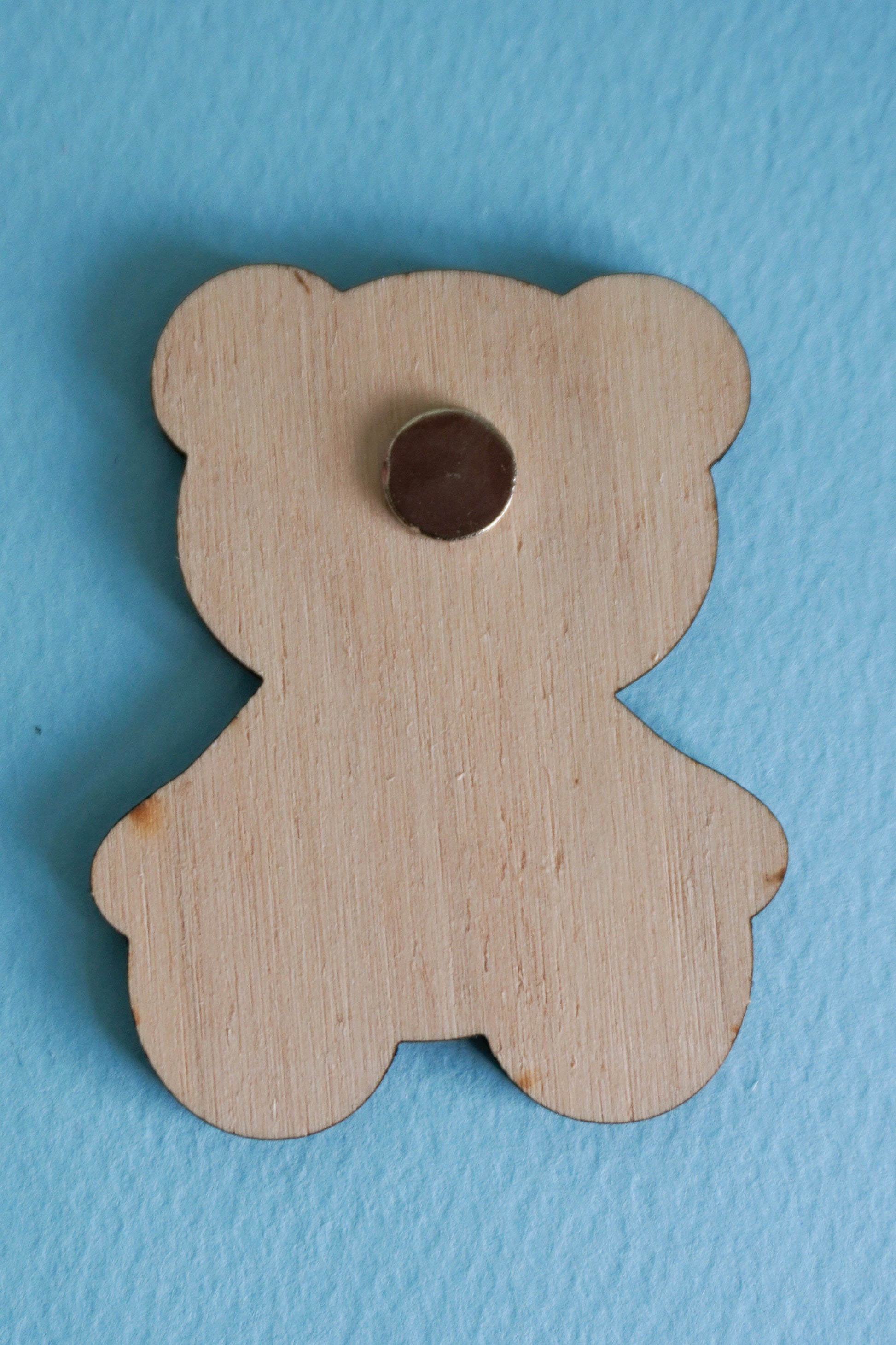 Segnaposto in legno con orsetto, Calamita orsacchiotto in legno con segnalibro per Battesimo bambino e bambina
