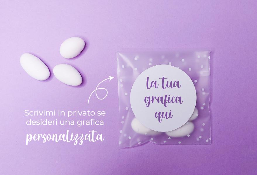 Bustine confetti battesimo con adesivo personalizzato, bomboniera nascita con iniziale e volpe, bomboniera DIY fai da te, regalo ospiti