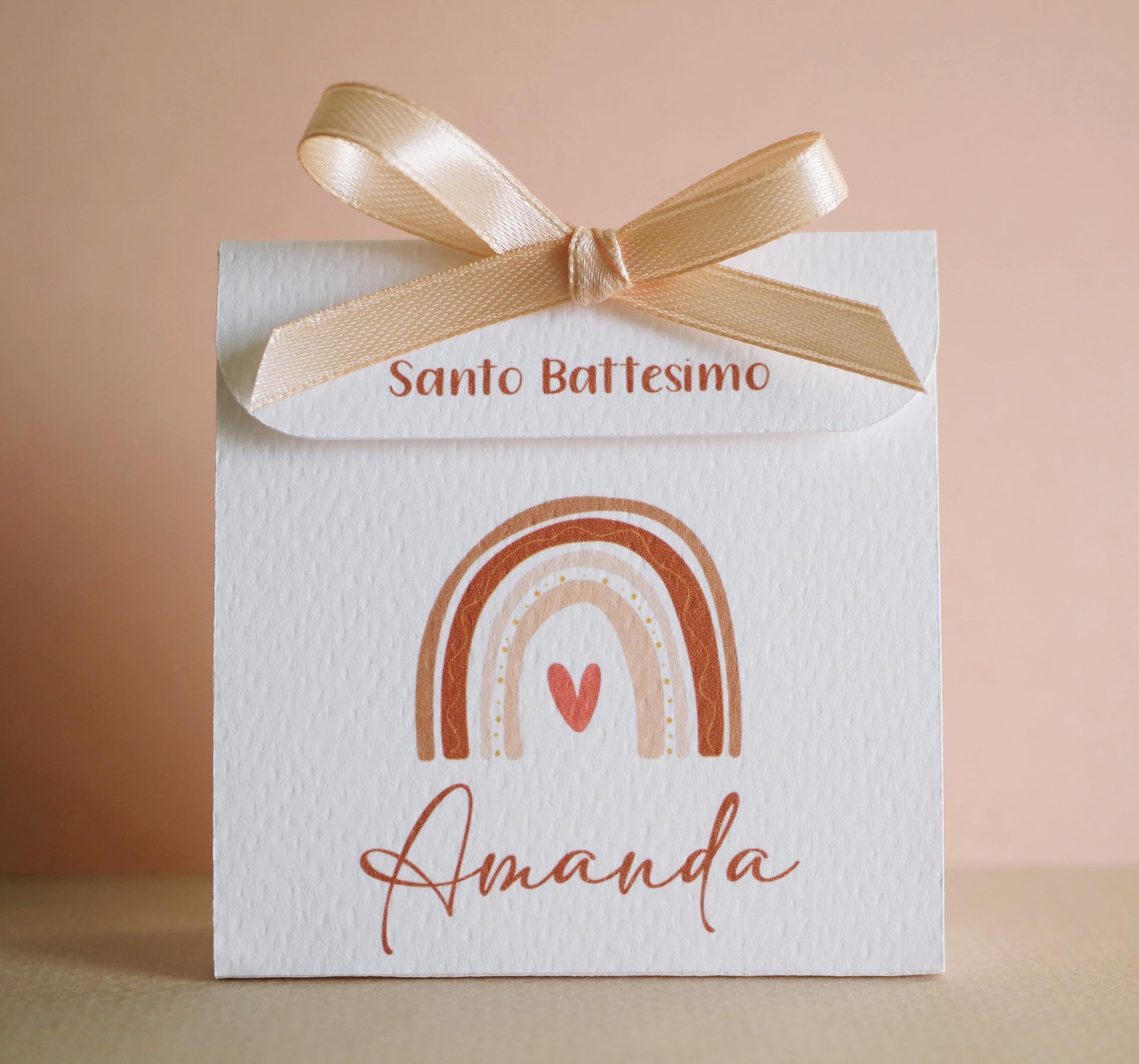 Scatolina battesimo arcobaleno, scatolina porta confetti nascita, bomboniera battesimo arcobaleno stile boho