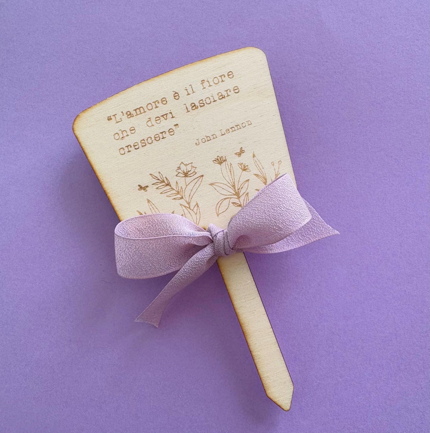 Bomboniera matrimonio in legno con semi piantabili, segnapianta floreale con frase personalizzata per matrimonio, Battesimo, Prima Comunione