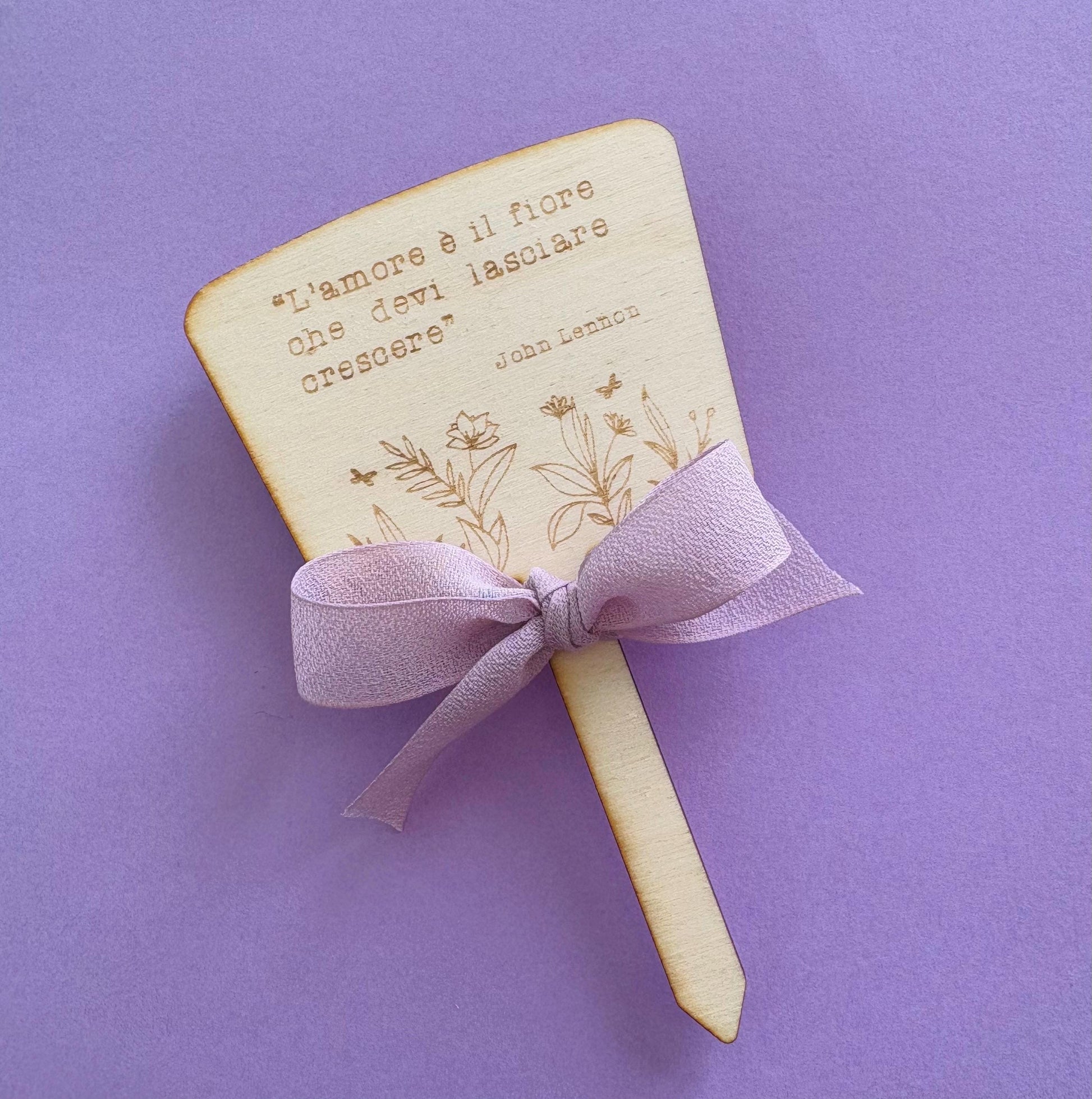 Bomboniera matrimonio in legno con semi piantabili, segnapianta floreale con frase personalizzata per matrimonio, Battesimo, Prima Comunione