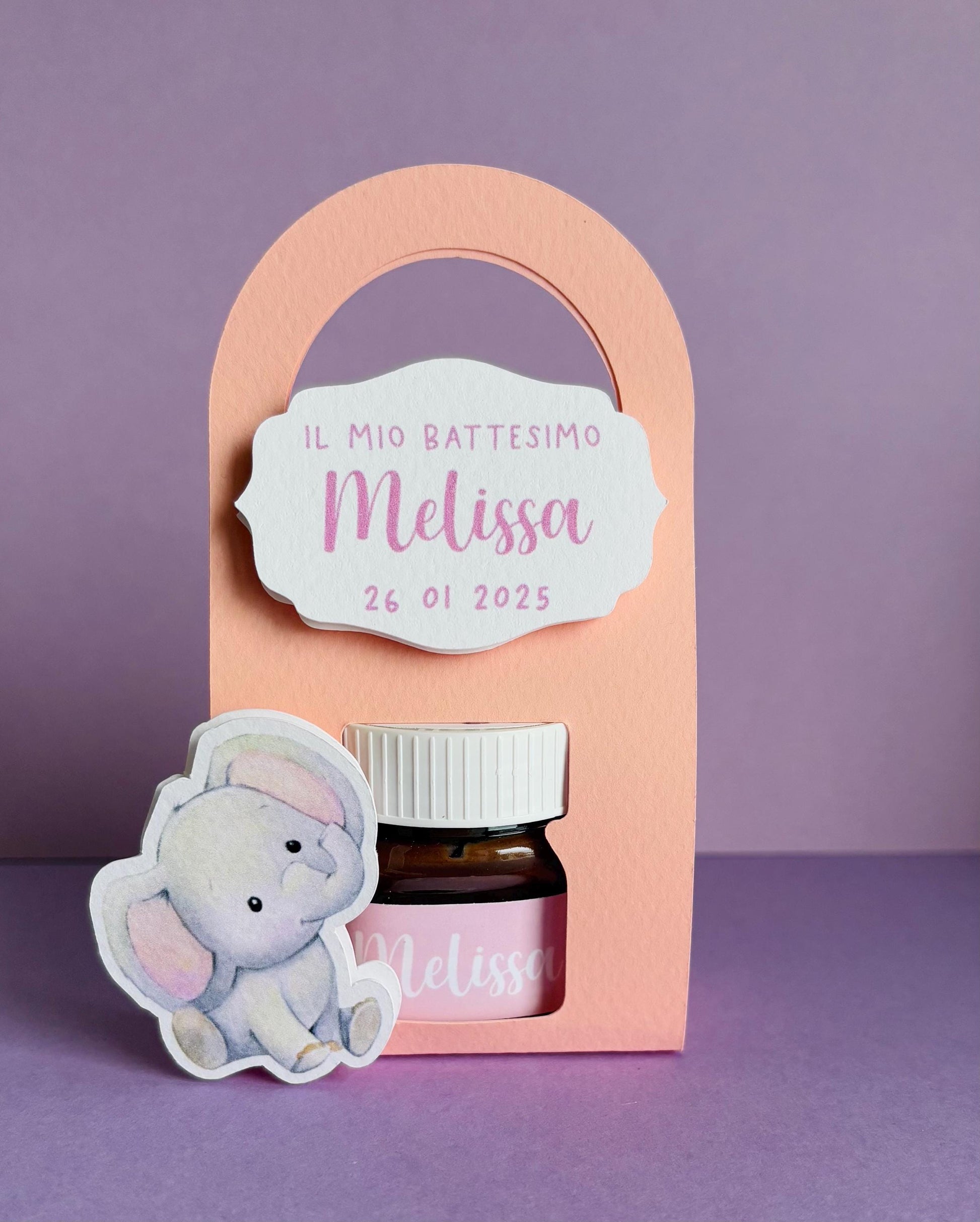Nutelline personalizzate con bag per Battesimo bambina e compleanno bambino