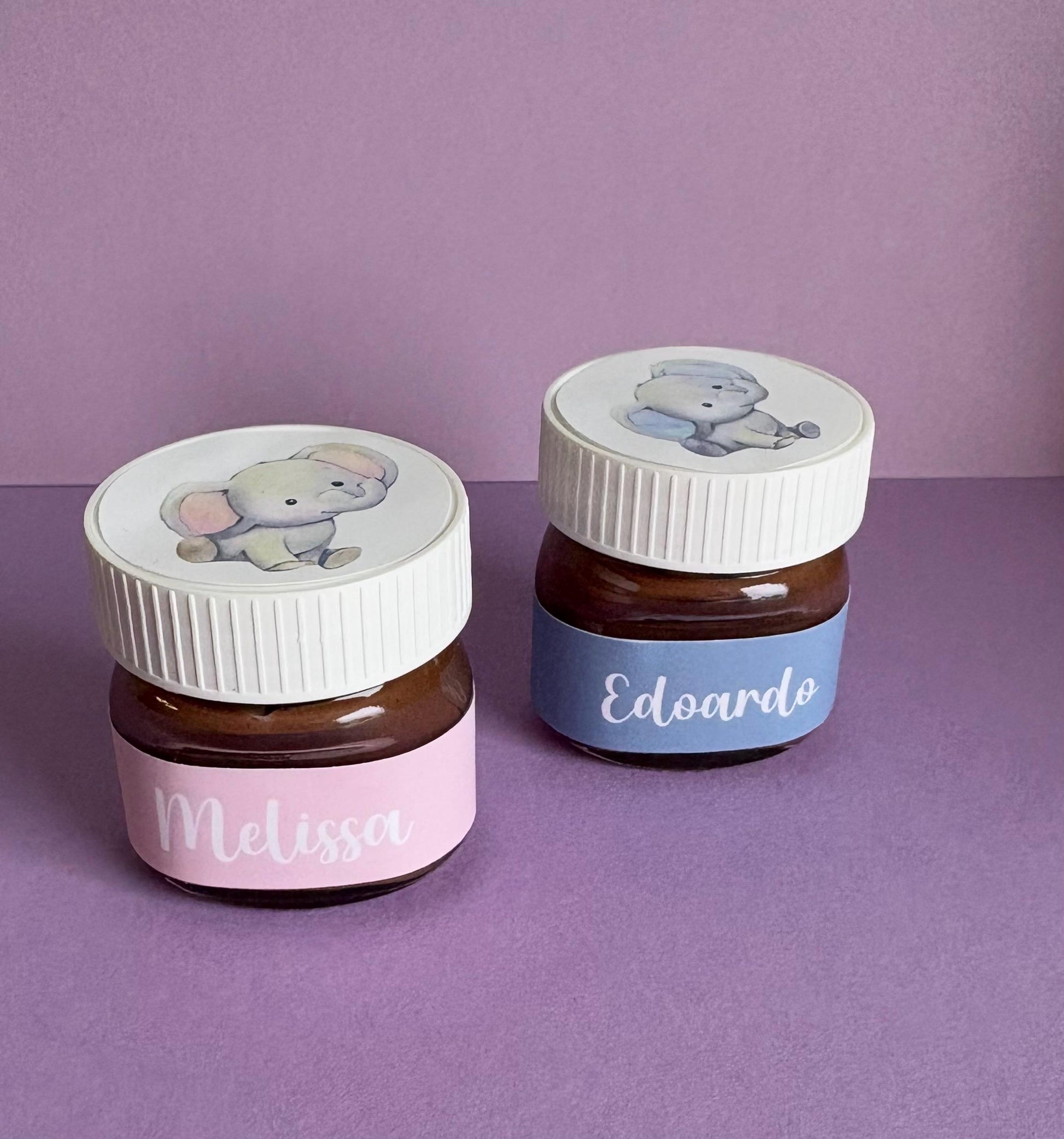 Nutelline personalizzate con bag per Battesimo bambina e compleanno bambino
