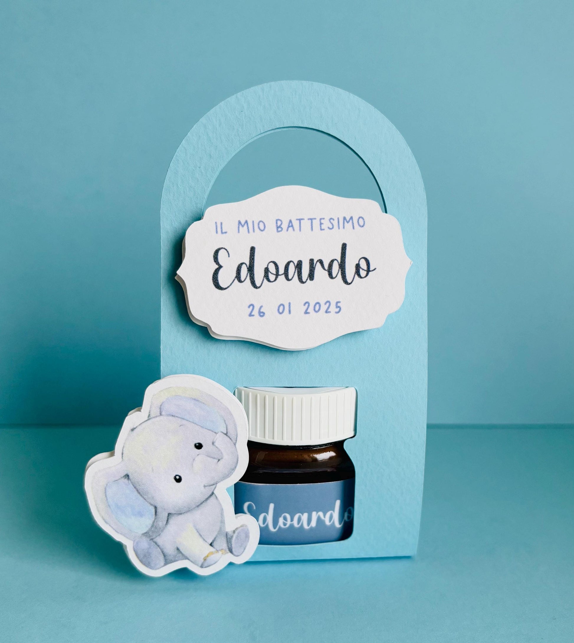 Nutelline personalizzate con bag per Battesimo bambina e compleanno bambino