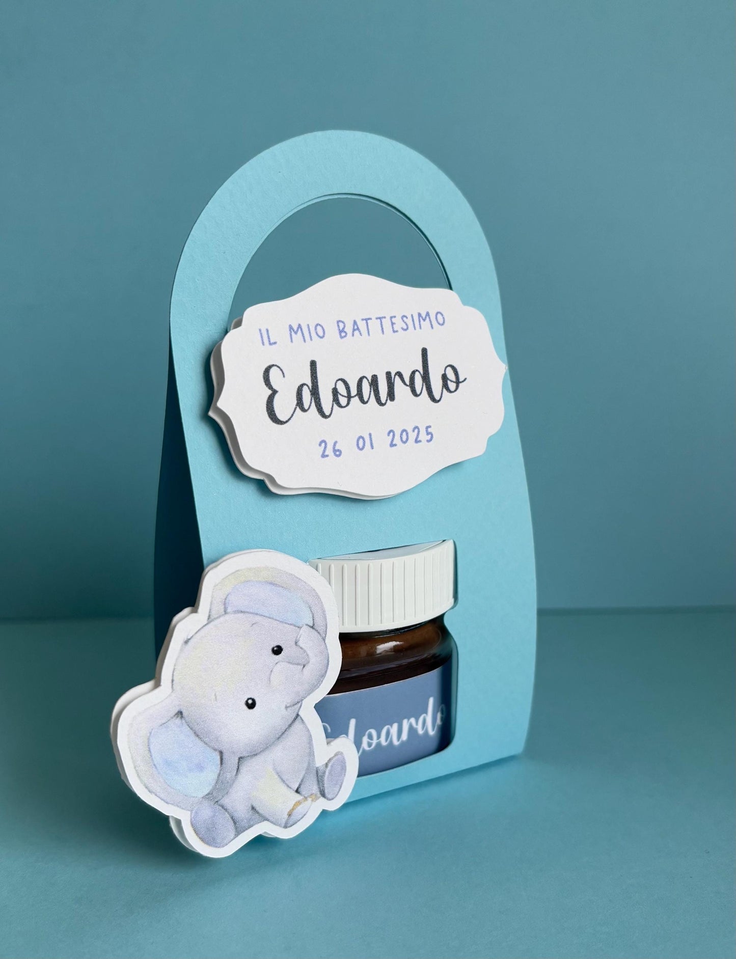 Nutelline personalizzate con bag per Battesimo bambina e compleanno bambino