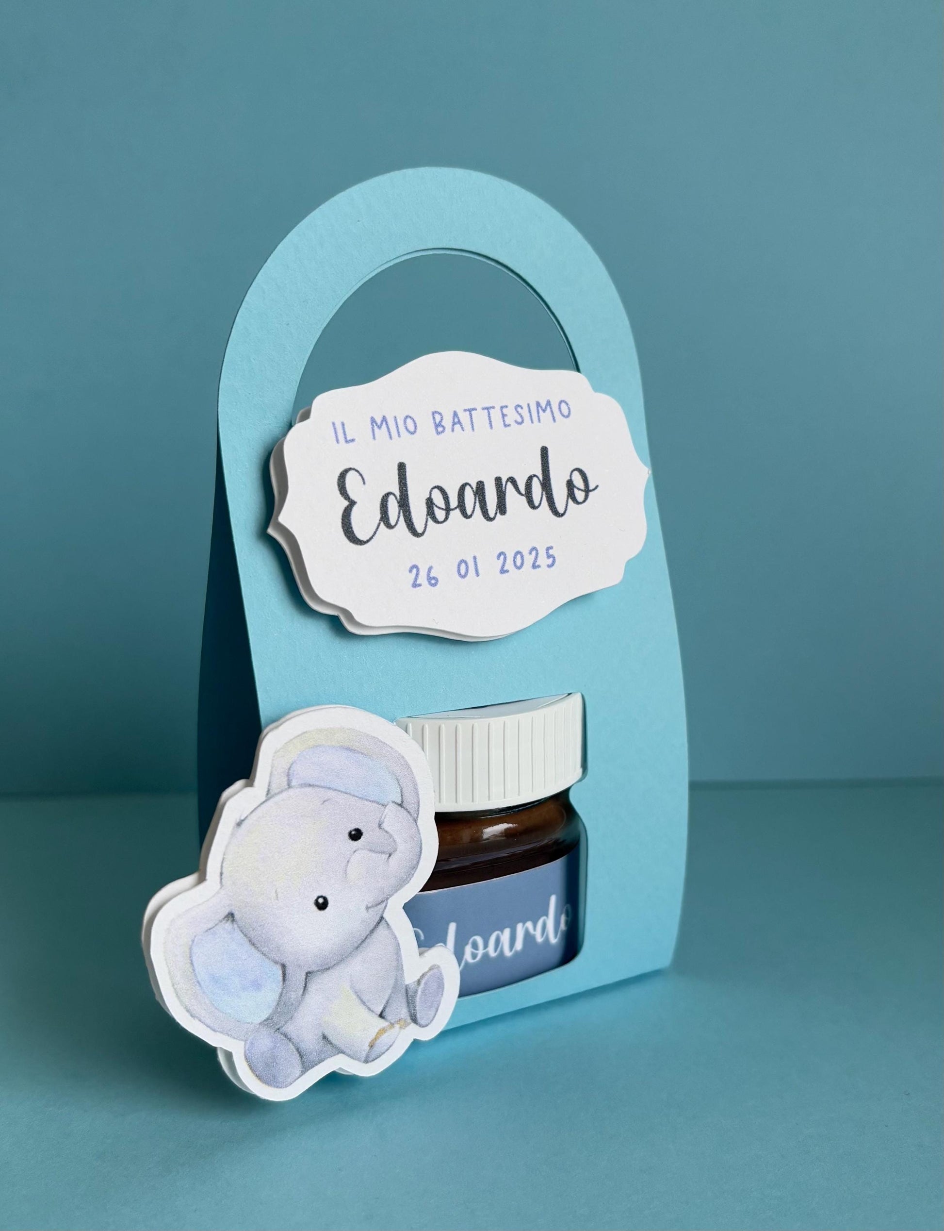 Nutelline personalizzate con bag per Battesimo bambina e compleanno bambino