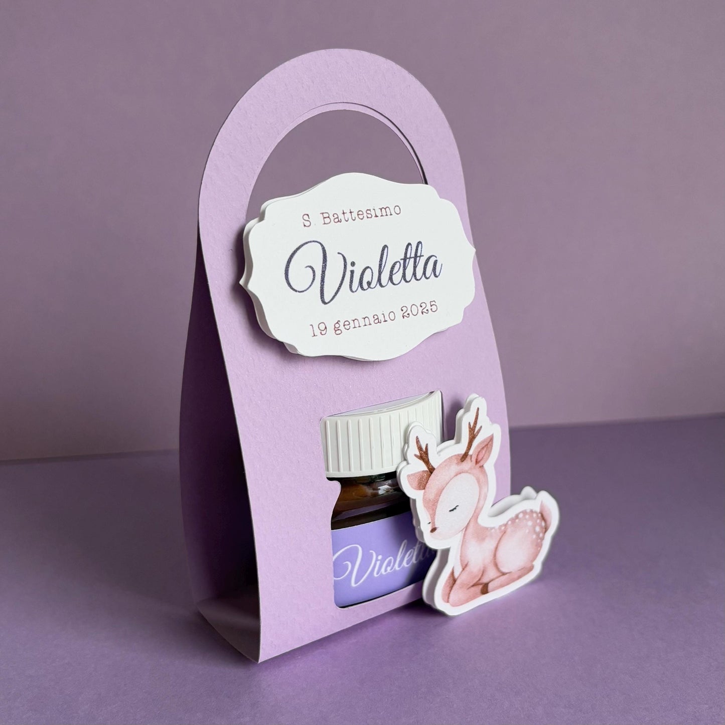 Nutelline personalizzate con bag per Battesimo bambina e compleanno bambino