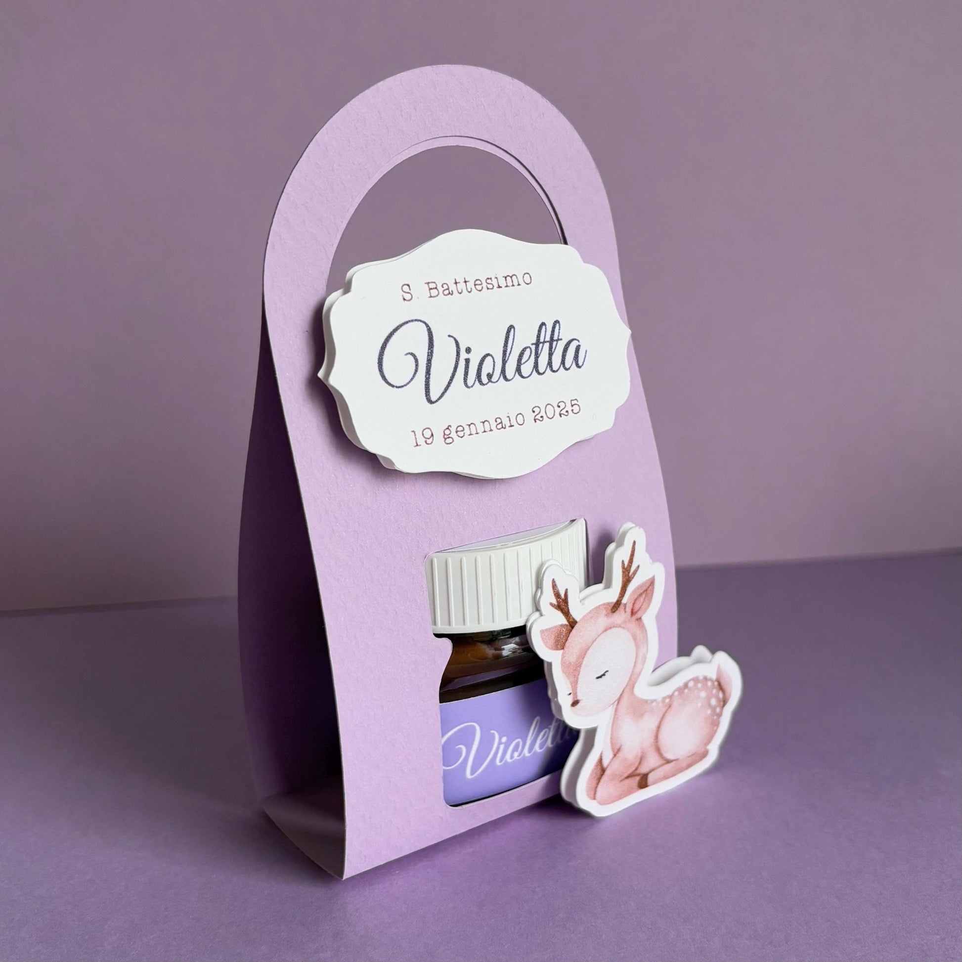 Nutelline personalizzate con bag per Battesimo bambina e compleanno bambino