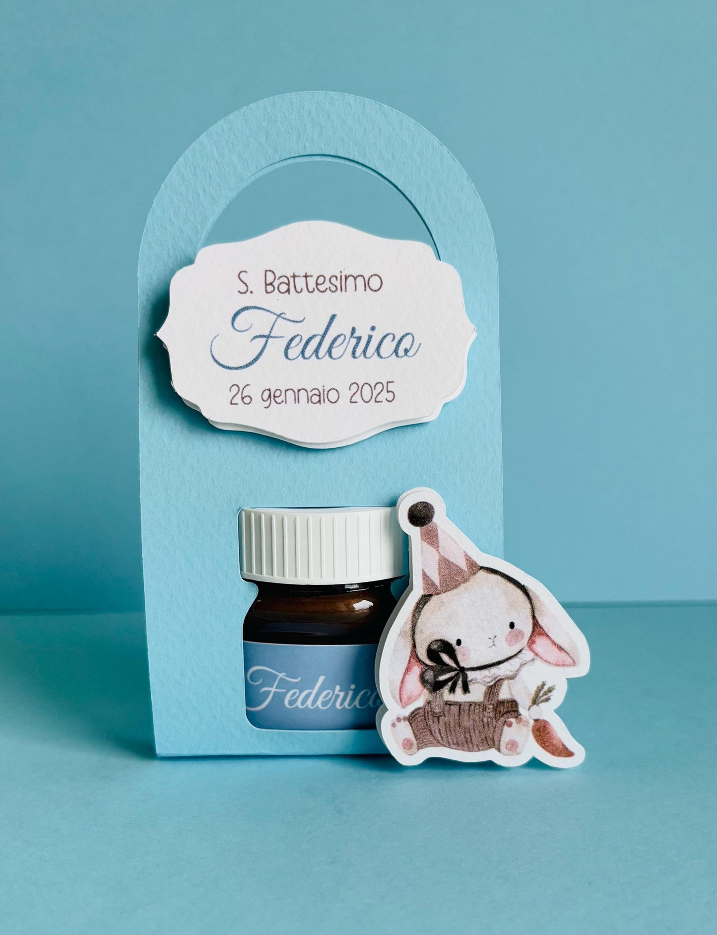 Nutelline personalizzate con bag per Battesimo bambina e compleanno bambino
