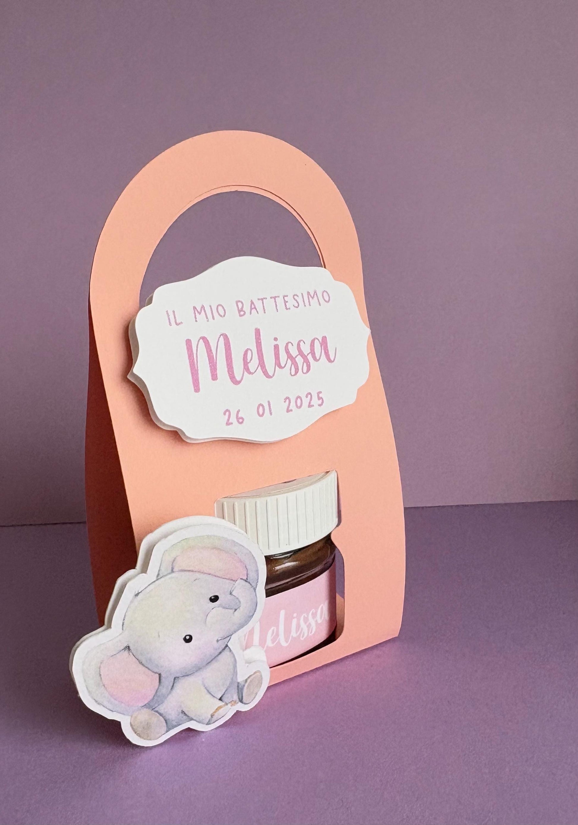 Nutelline personalizzate con bag per Battesimo bambina e compleanno bambino