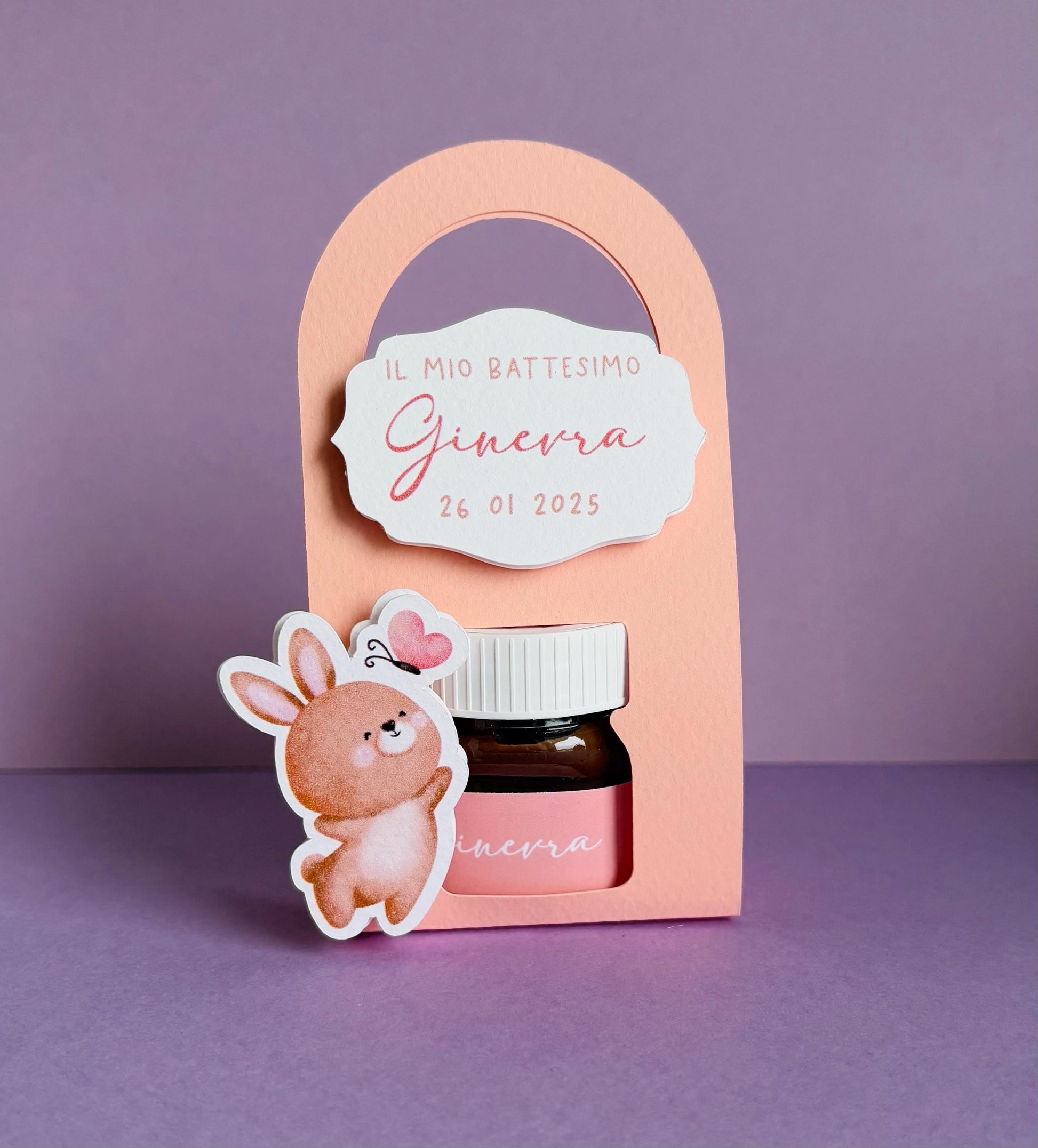Nutelline personalizzate con bag per Battesimo bambina e compleanno bambino