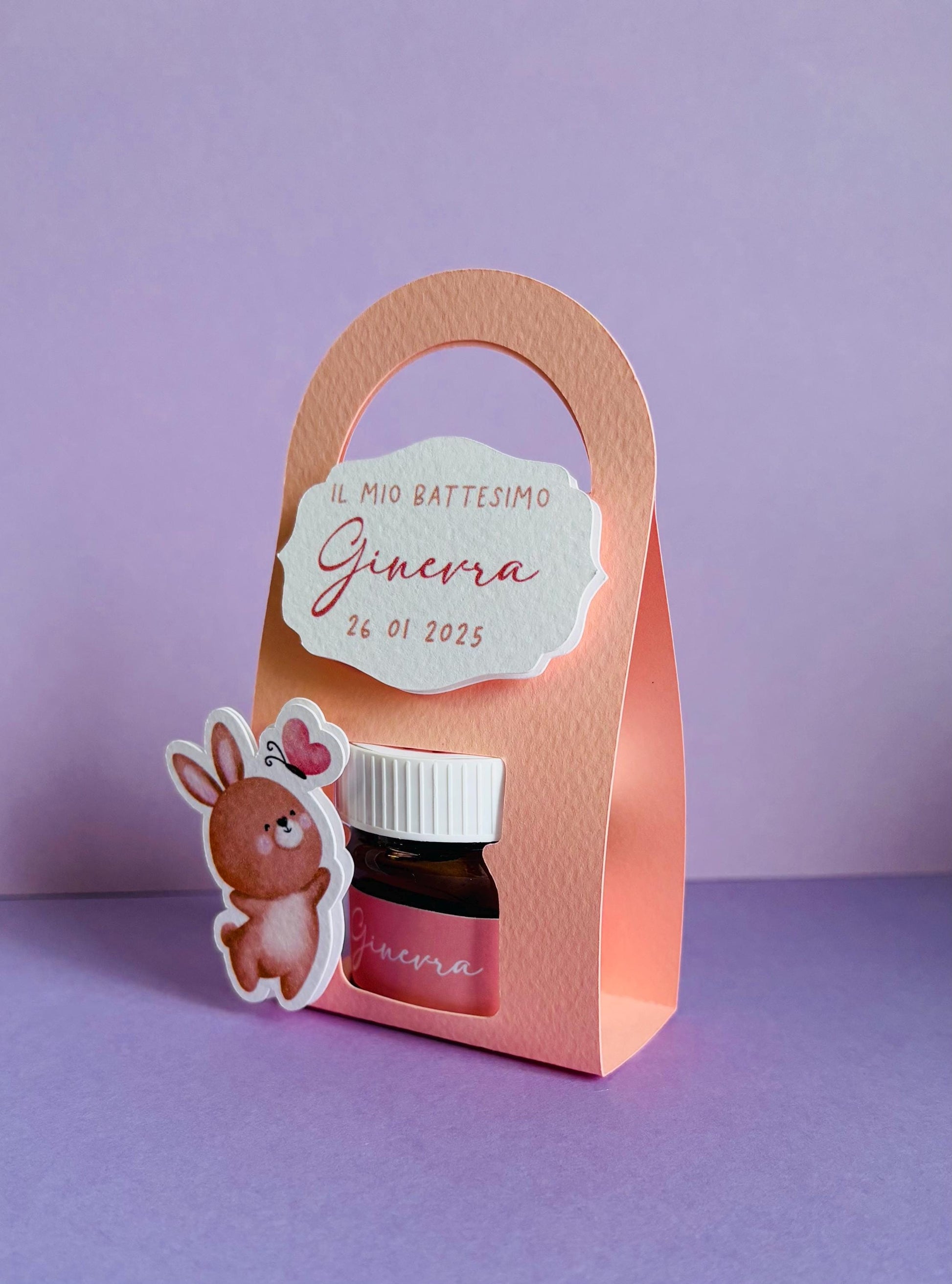 Nutelline personalizzate con bag per Battesimo bambina e compleanno bambino