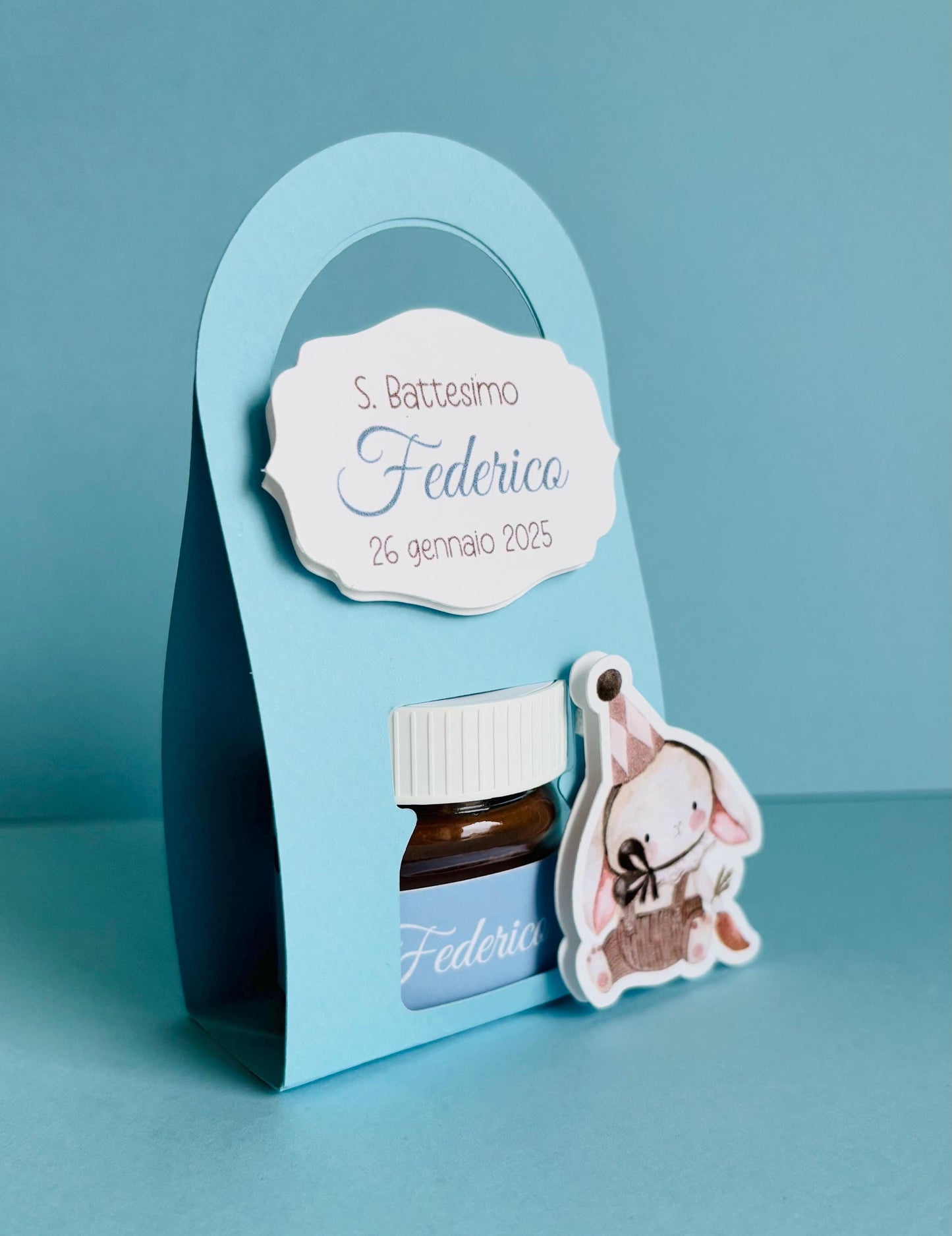 Nutelline personalizzate con bag per Battesimo bambina e compleanno bambino