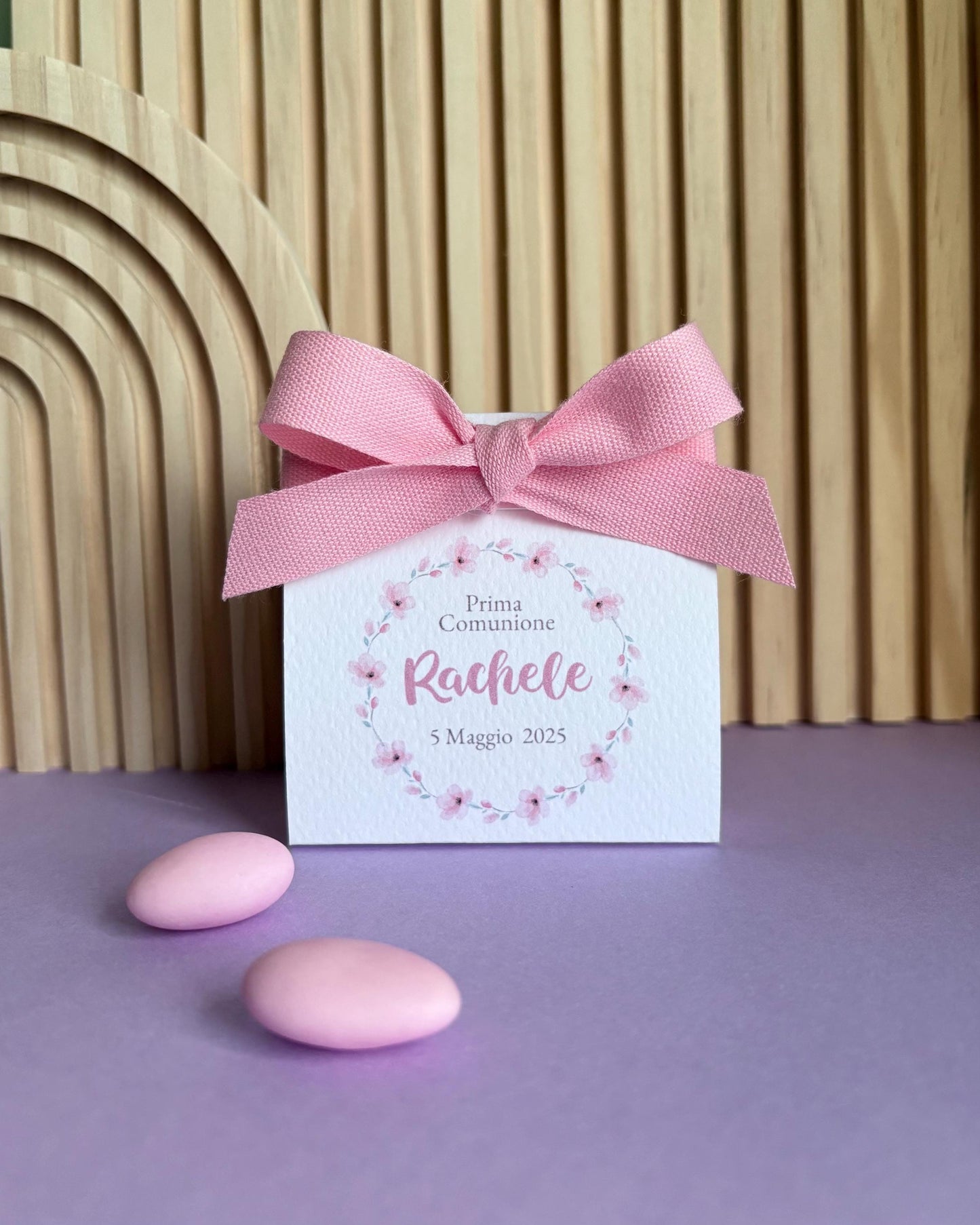 Bomboniera Prima Comunione a tema Sakura, scatolina porta confetti Cresima, bomboniera floreale battesimo