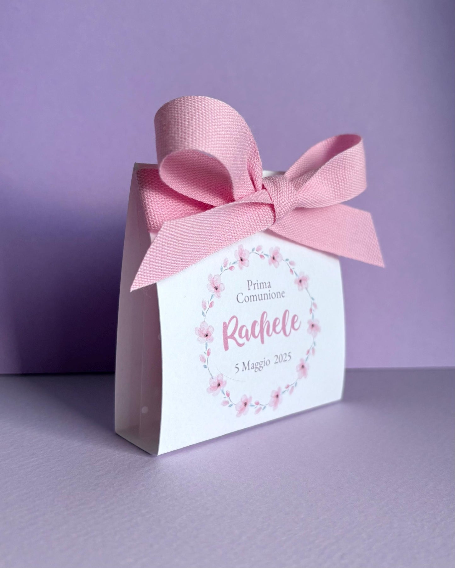 Bomboniera Prima Comunione a tema Sakura, scatolina porta confetti Cresima, bomboniera floreale battesimo