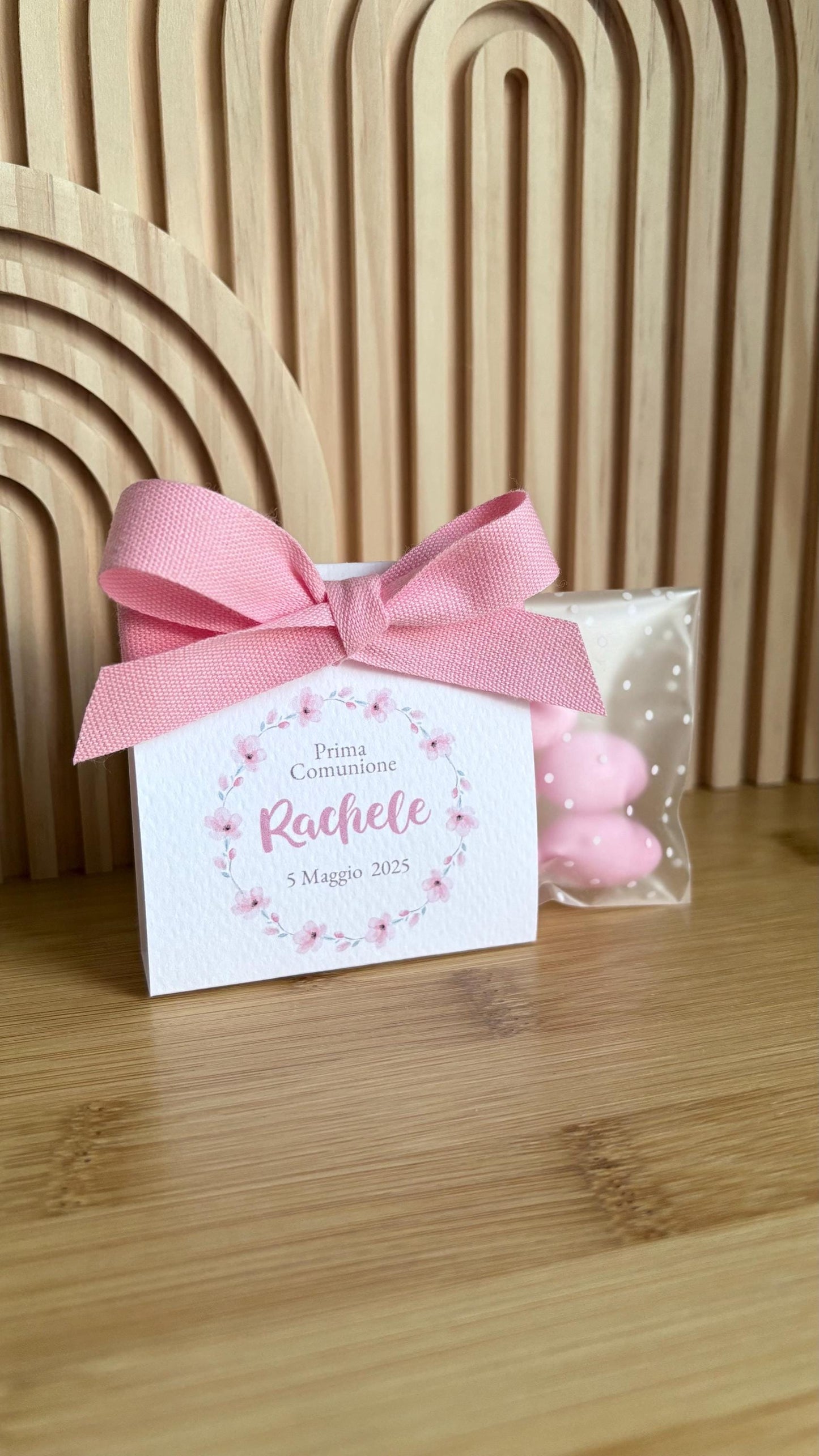 Bomboniera Prima Comunione a tema Sakura, scatolina porta confetti Cresima, bomboniera floreale battesimo