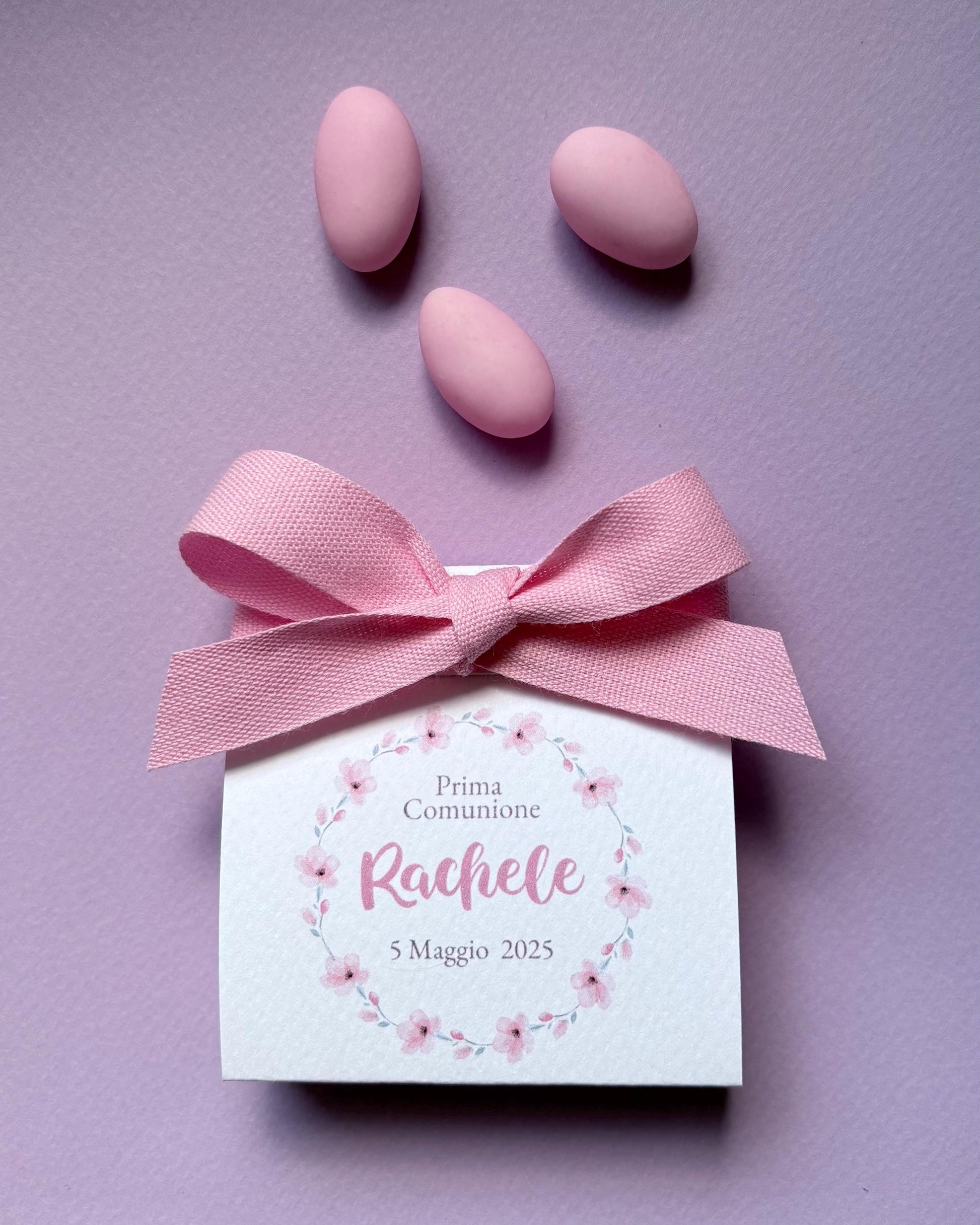 Bomboniera Prima Comunione a tema Sakura, scatolina porta confetti Cresima, bomboniera floreale battesimo