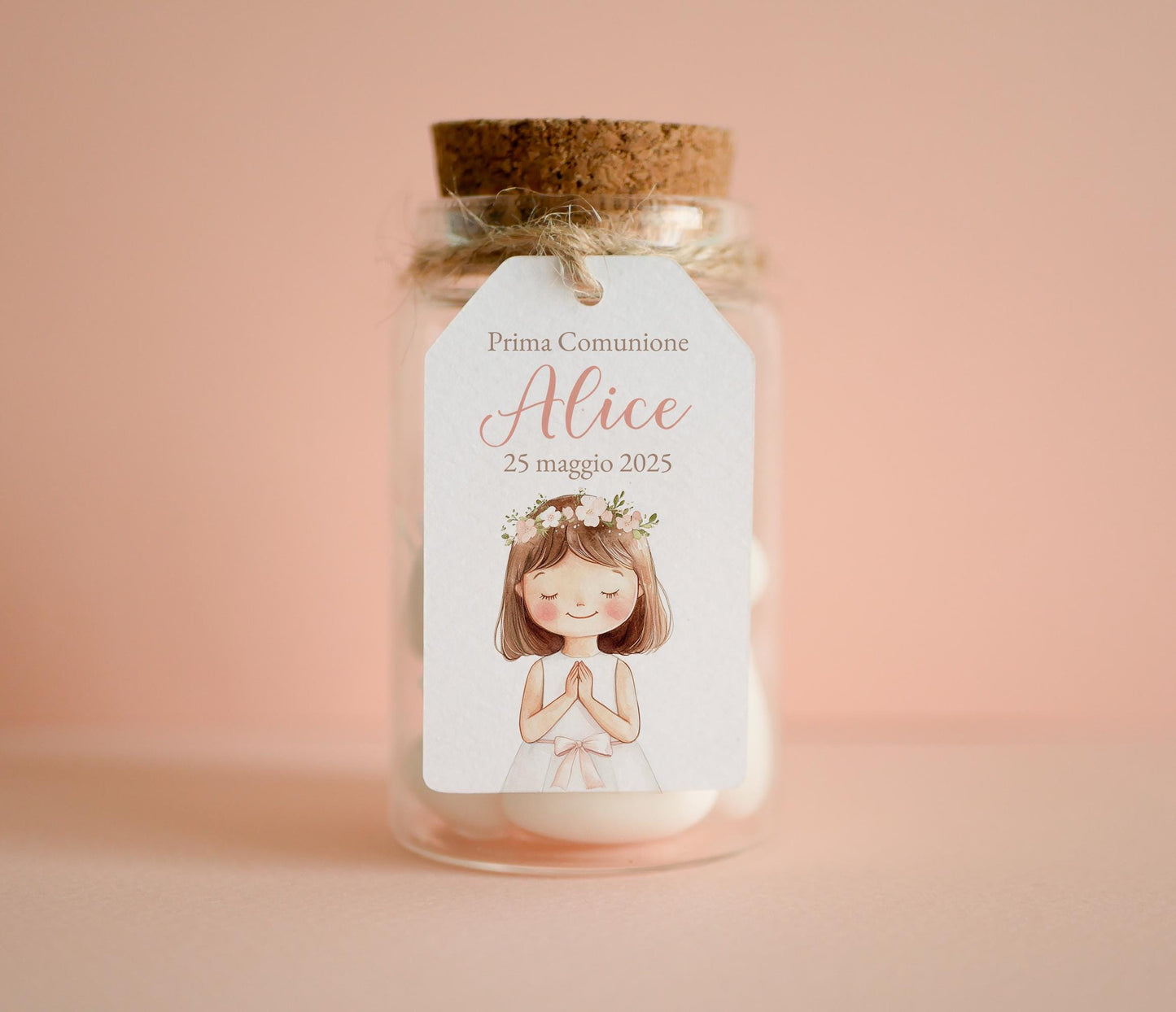 tag rettangolare con illustrazione bambina
