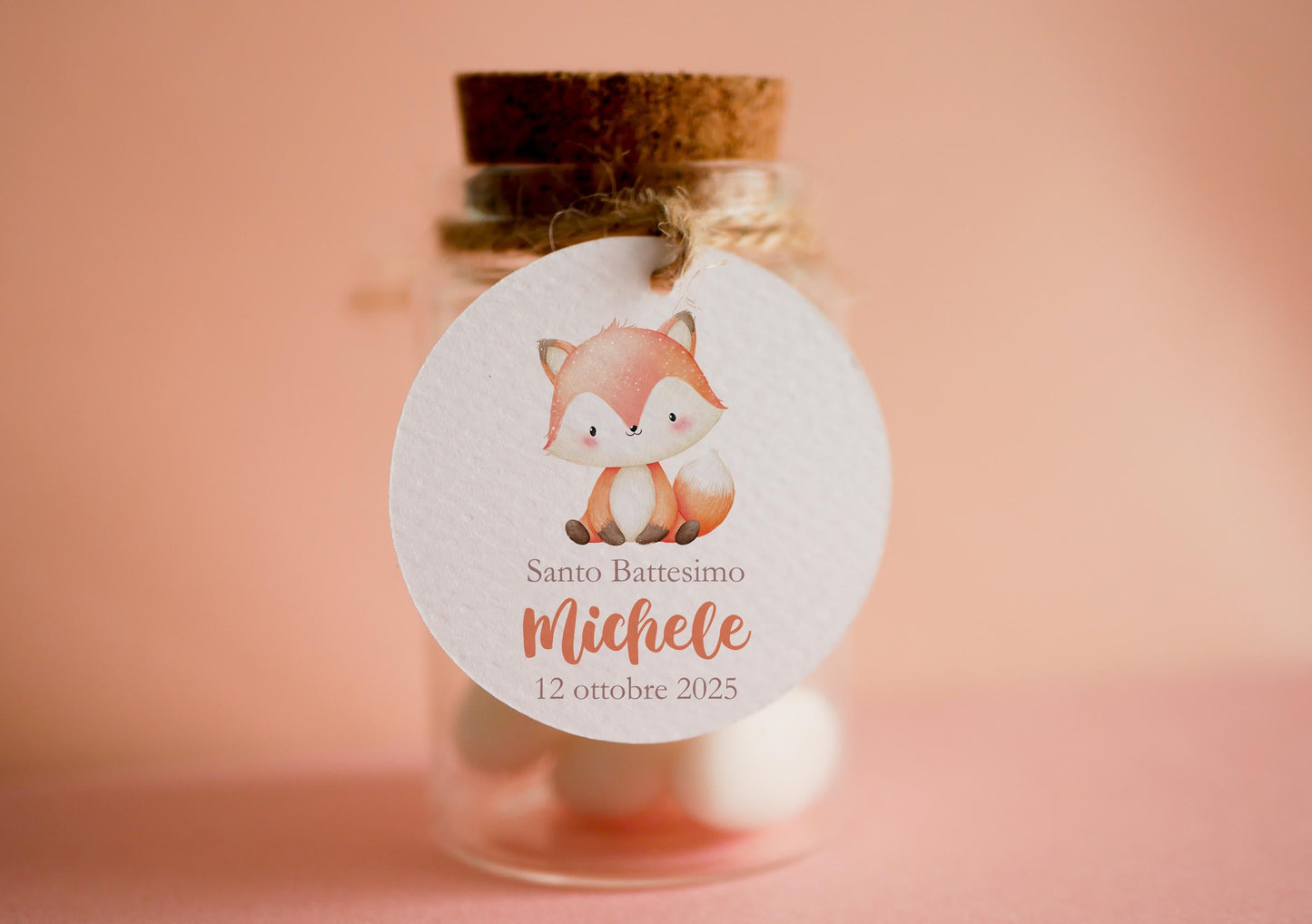 Tag con animali per bomboniere Battesimo originali bimbo, elefantino, orsetto bambino, cartellino nascita tartaruga, tigrotto, cerbiatto