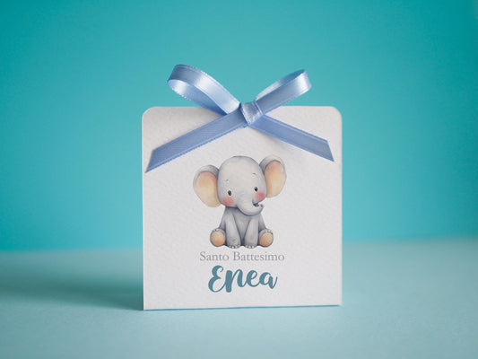 Scatolina nascita arcobaleno con elefantino, Battesimo bambina, scatolina porta confetti nascita, bomboniera bambino con elefante