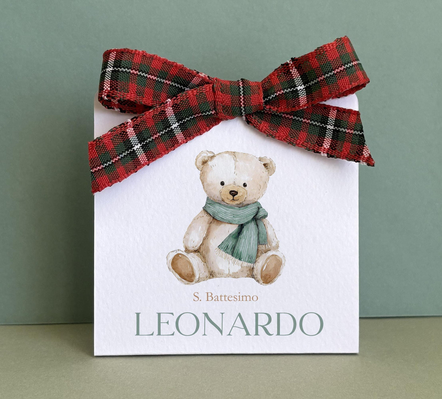 Scatolina battesimo bambino con orsetto, porta confetti nascita, bomboniera battesimo periodo natalizio, Battesimo a Natale con teddy bear