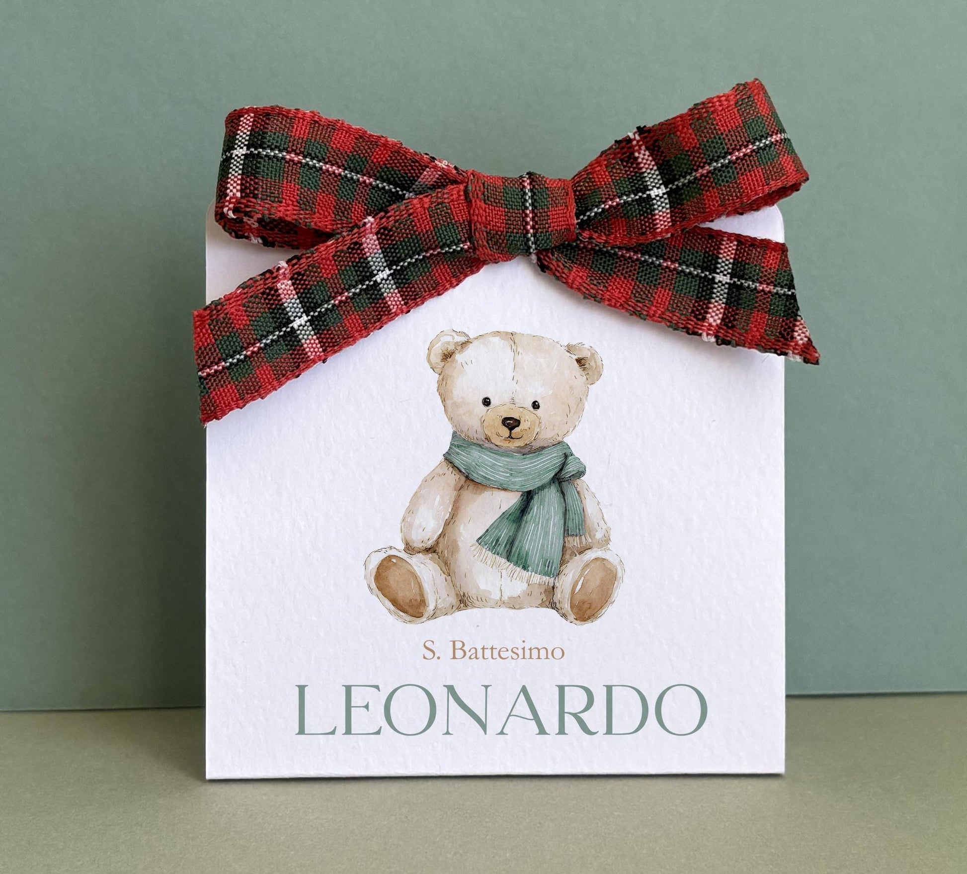 Scatolina battesimo bambino con orsetto, porta confetti nascita, bomboniera battesimo periodo natalizio, Battesimo a Natale con teddy bear
